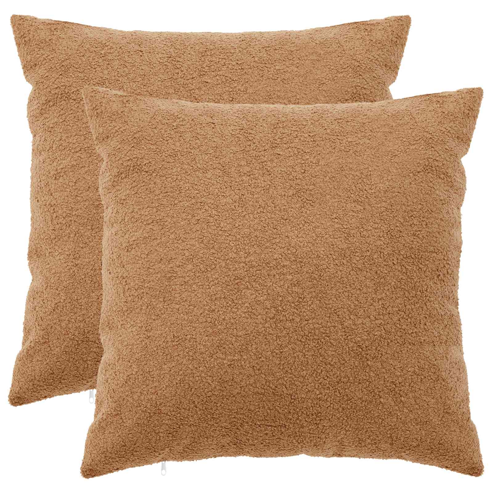 vidaXL Poszewka na poduszkę 2 pcs HEERLEN Beżowy 65 x 65 cm Bouclé