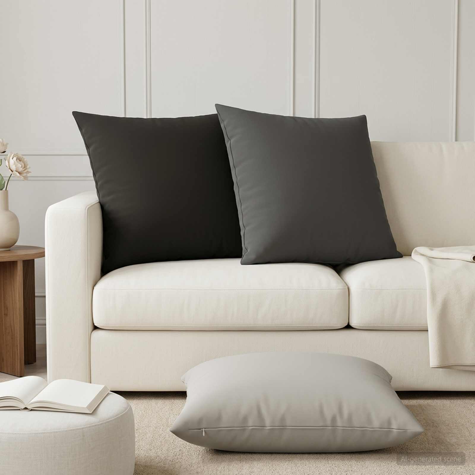 vidaXL Poszewka na poduszkę 2 pcs HEERLEN Szary 80 x 80 cm Poliester