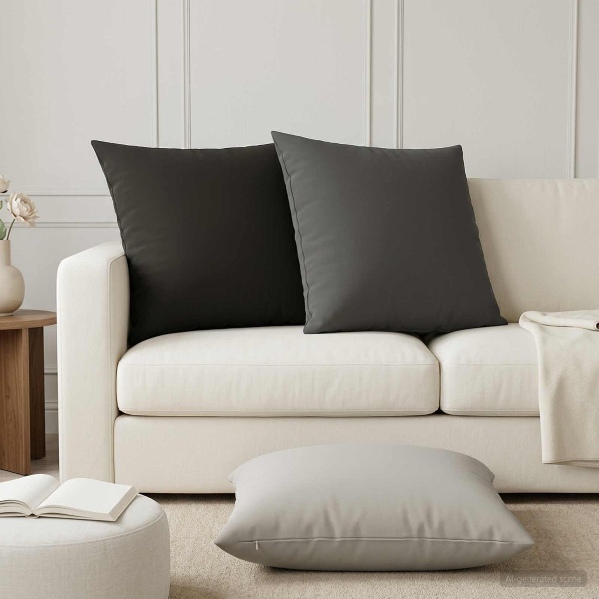 vidaXL Poszewka na poduszkę 2 pcs HEERLEN antracytowy 80 x 80 cm