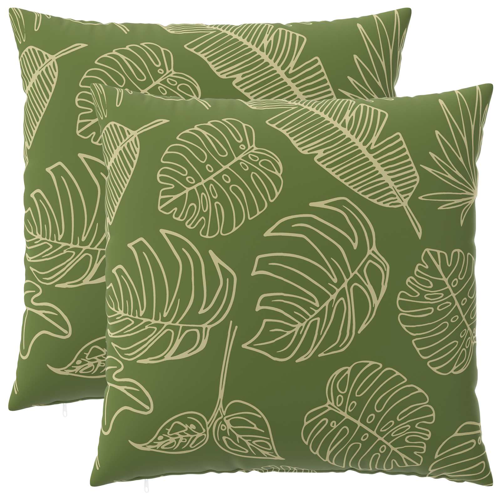 vidaXL Poszewka na poduszkę 2 pcs HEERLEN Wzór liścia 65 x 65 cm