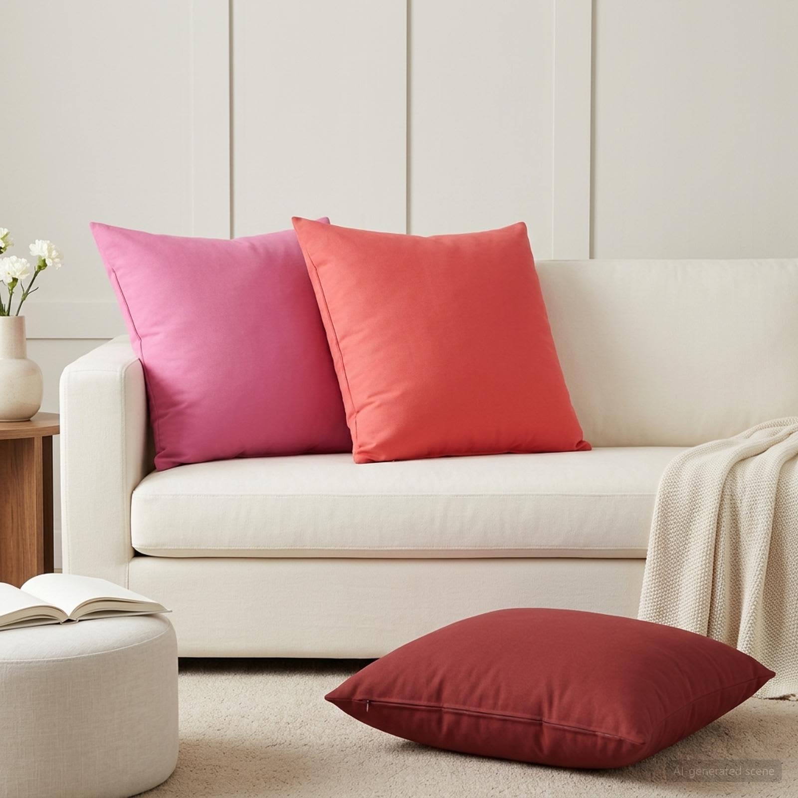 vidaXL Poszewka na poduszkę 2 pcs HEERLEN czerwony 80 x 80 cm