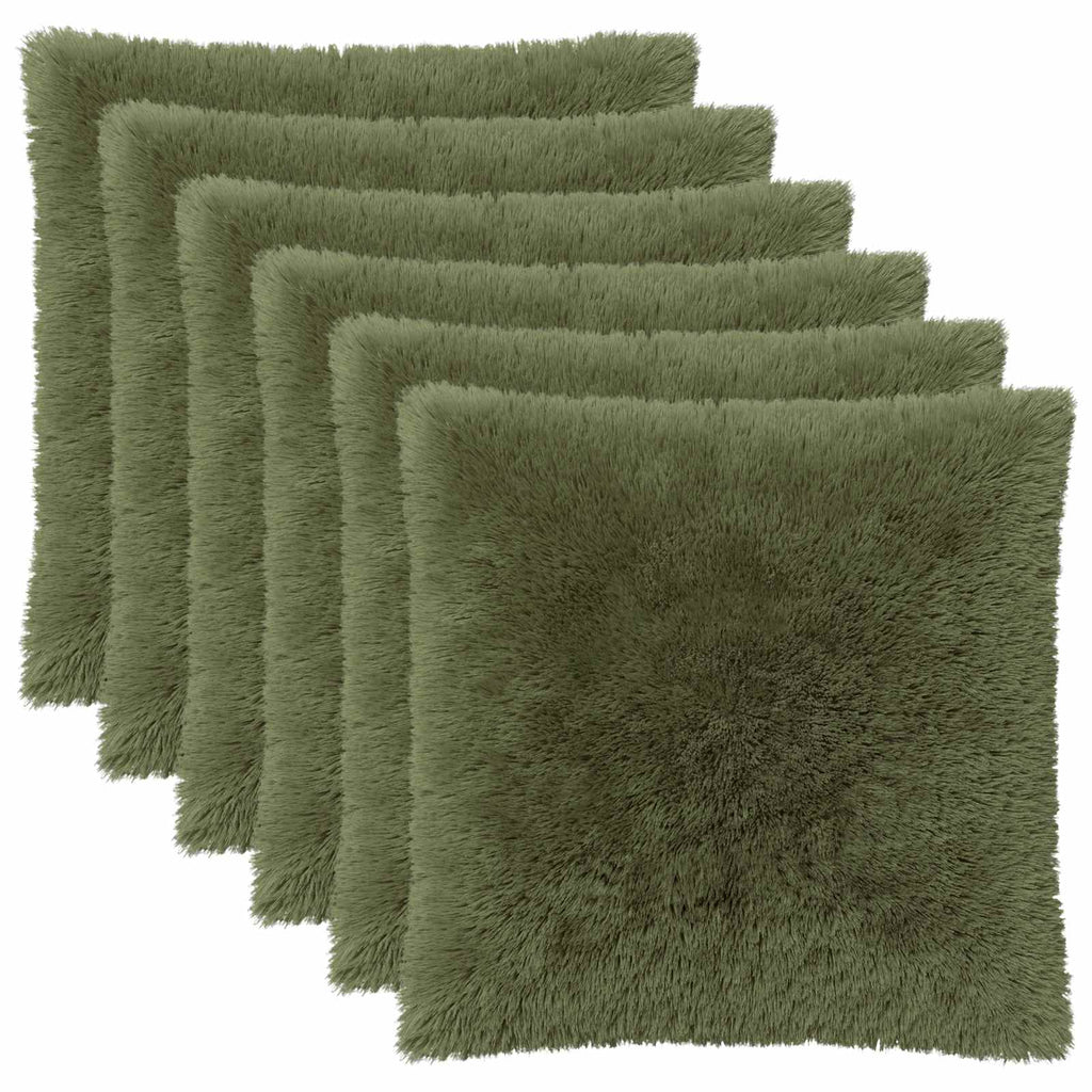vidaXL Poszewka na poduszkę 6 pcs HEERLEN zielony 65 x 65 cm Fleece PV