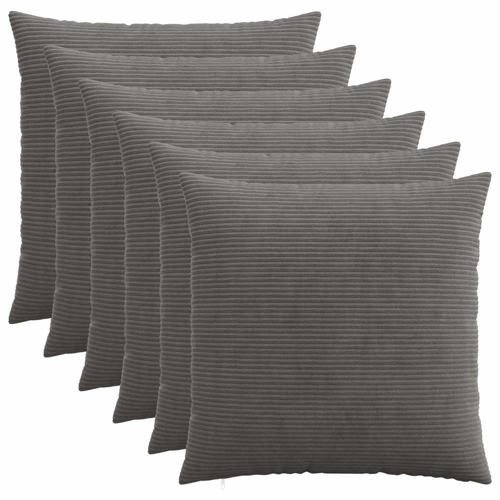 vidaXL Poszewka na poduszkę 6 pcs HEERLEN ciemnoszary 70 x 70 cm