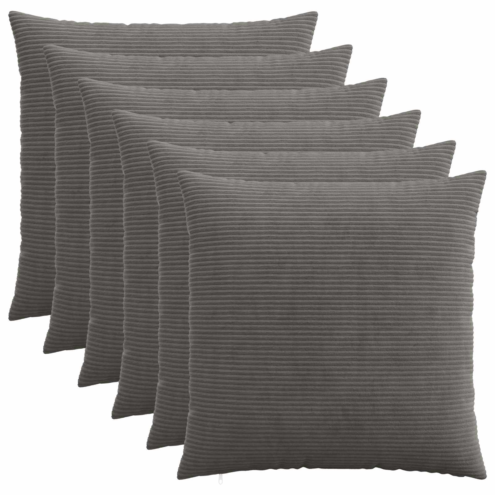 vidaXL Poszewka na poduszkę 6 pcs HEERLEN ciemnoszary 70 x 70 cm
