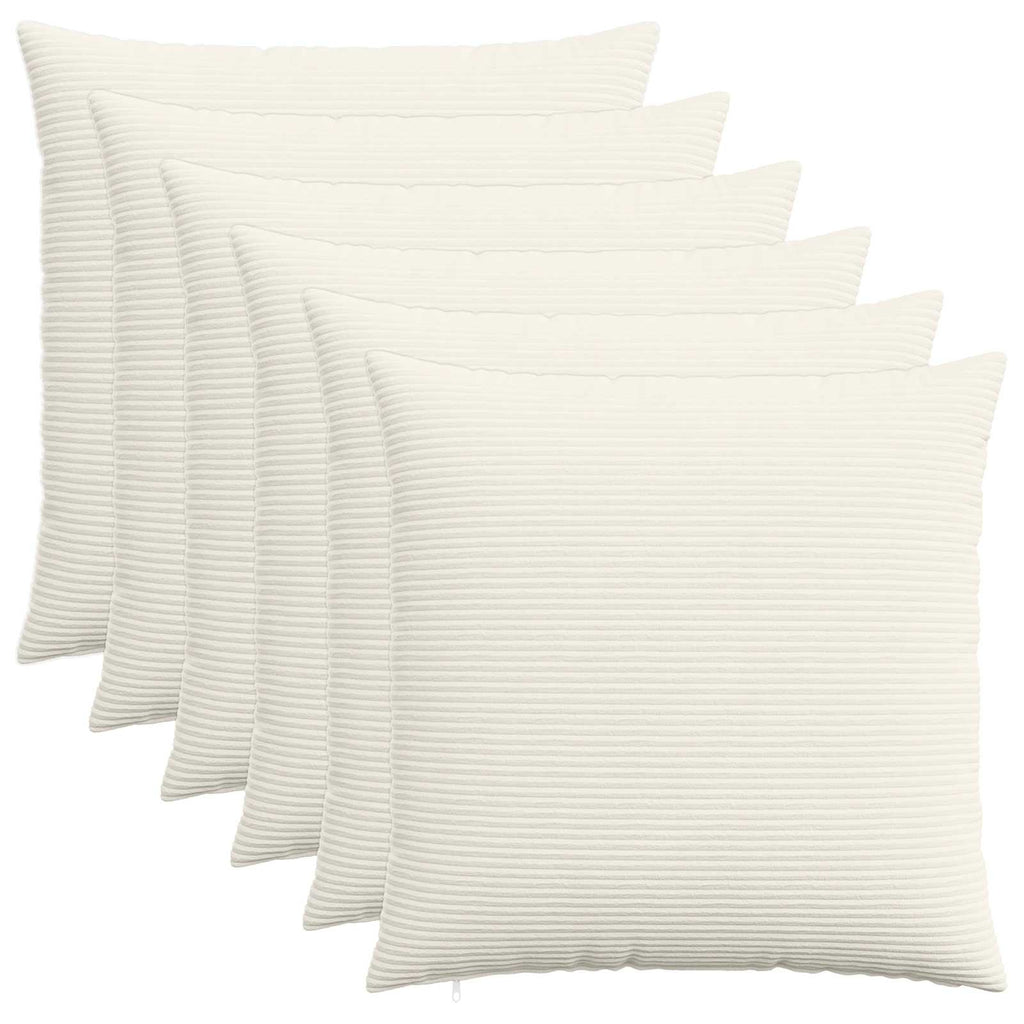 vidaXL Poszewka na poduszkę 6 pcs HEERLEN kremowy 70 x 70 cm sztruks