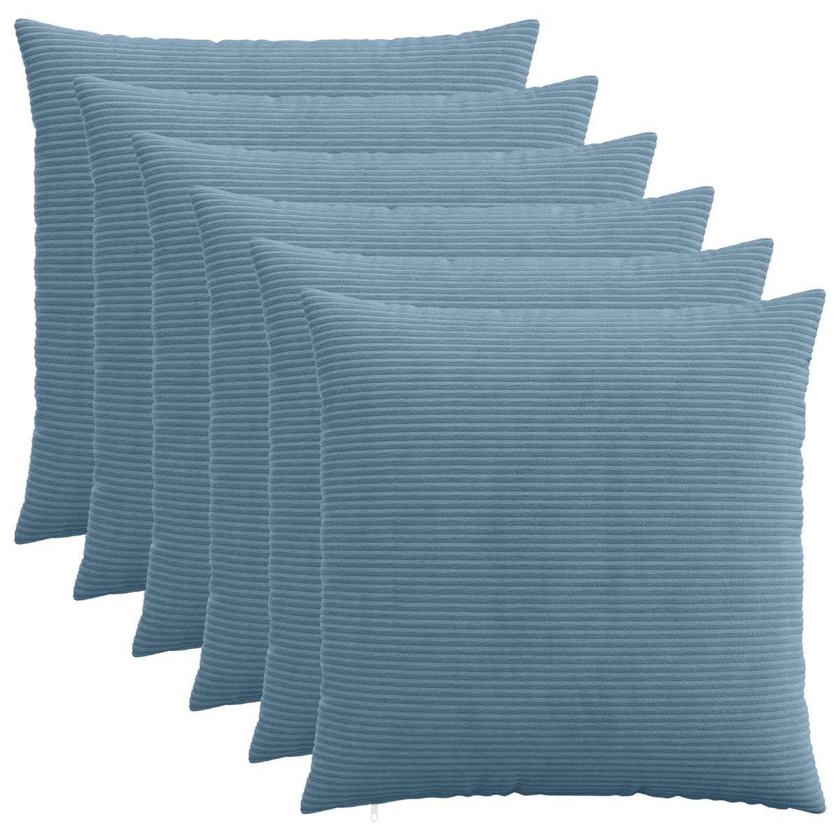 vidaXL Poszewka na poduszkę 6 pcs HEERLEN niebieski 70 x 70 cm sztruks