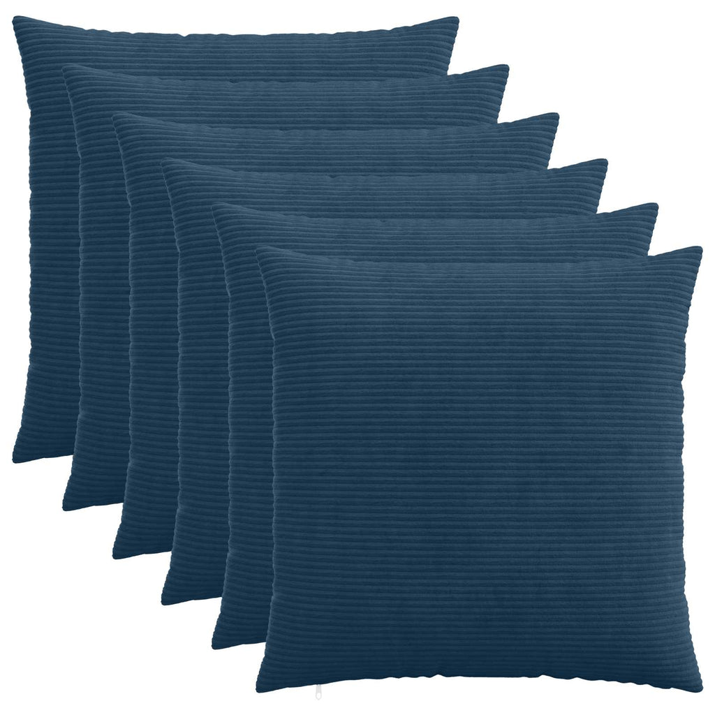 vidaXL Poszewka na poduszkę 6 pcs HEERLEN Granatowy 70 x 70 cm sztruks