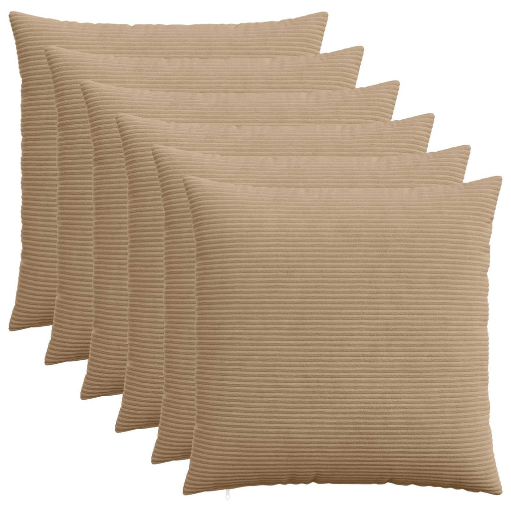 vidaXL Poszewka na poduszkę 6 pcs HEERLEN brązowy 70 x 70 cm sztruks