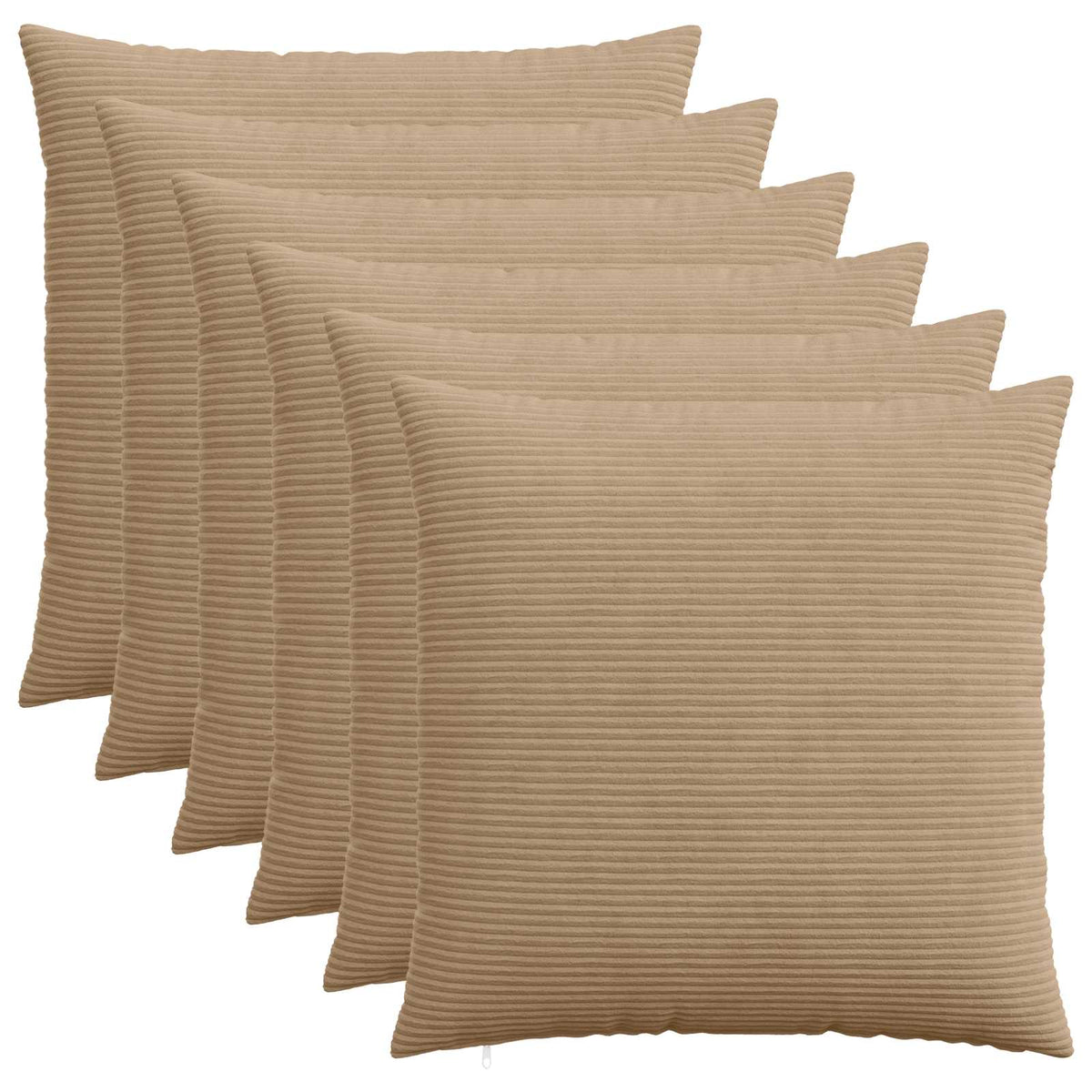vidaXL Poszewka na poduszkę 6 pcs HEERLEN brązowy 70 x 70 cm sztruks