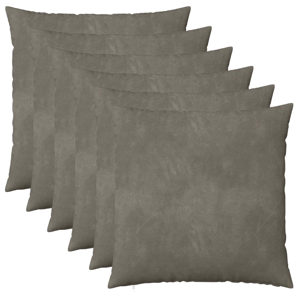 vidaXL Poszewka na poduszkę 6 pcs HEERLEN jasnoszary 80 x 80 cm Welur