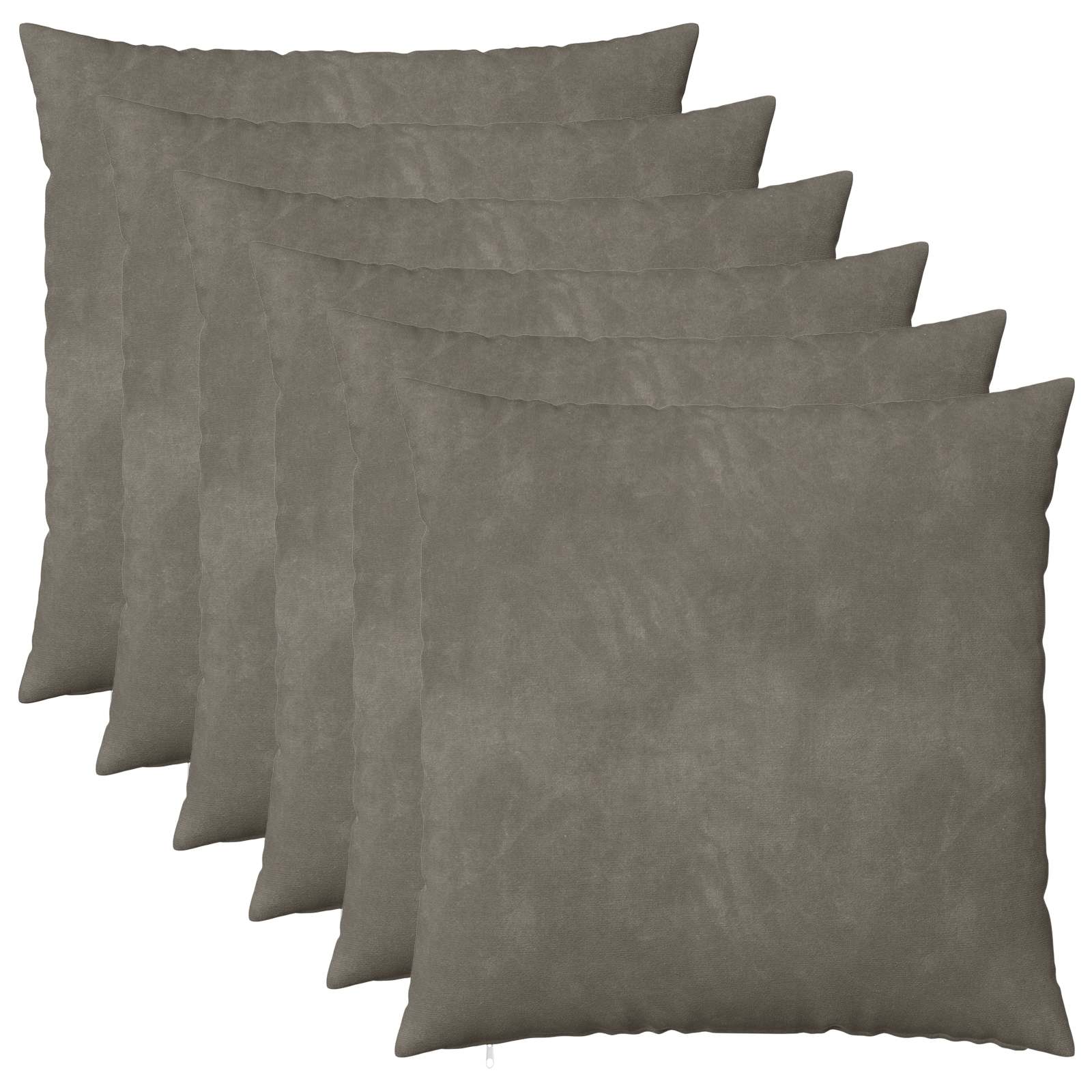 vidaXL Poszewka na poduszkę 6 pcs HEERLEN jasnoszary 80 x 80 cm Welur