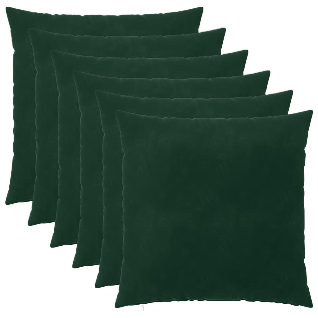 vidaXL Poszewka na poduszkę 6 pcs HEERLEN Ciemnozielony 80 x 80 cm
