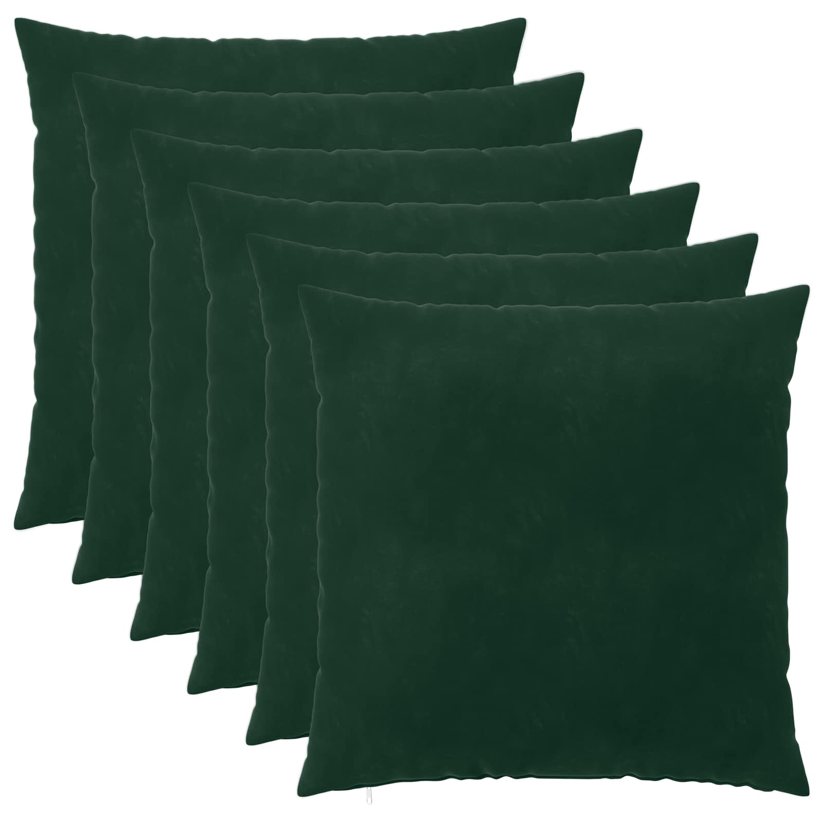 vidaXL Poszewka na poduszkę 6 pcs HEERLEN Ciemnozielony 80 x 80 cm
