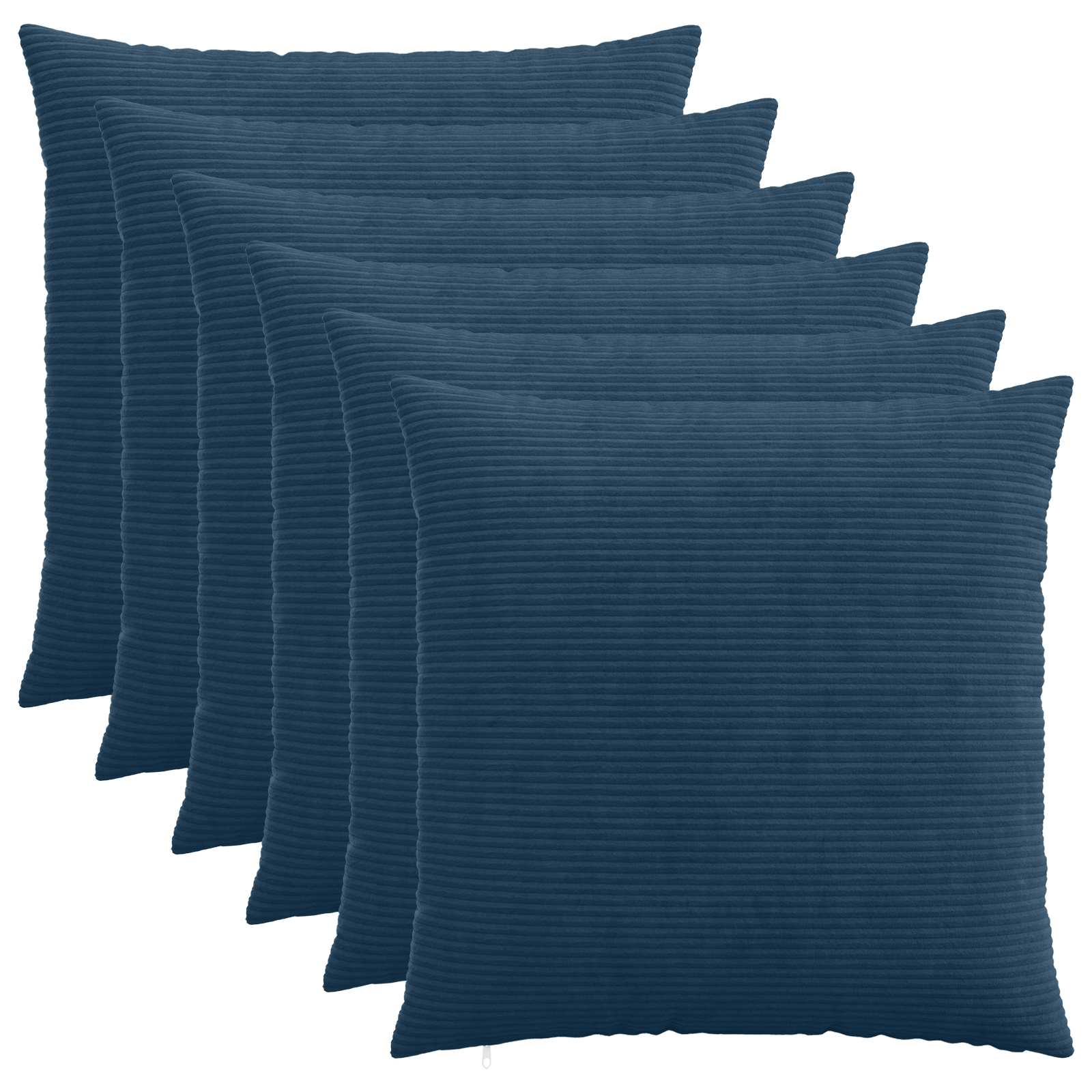 vidaXL Poszewka na poduszkę 6 pcs HEERLEN Granatowy 80 x 80 cm sztruks