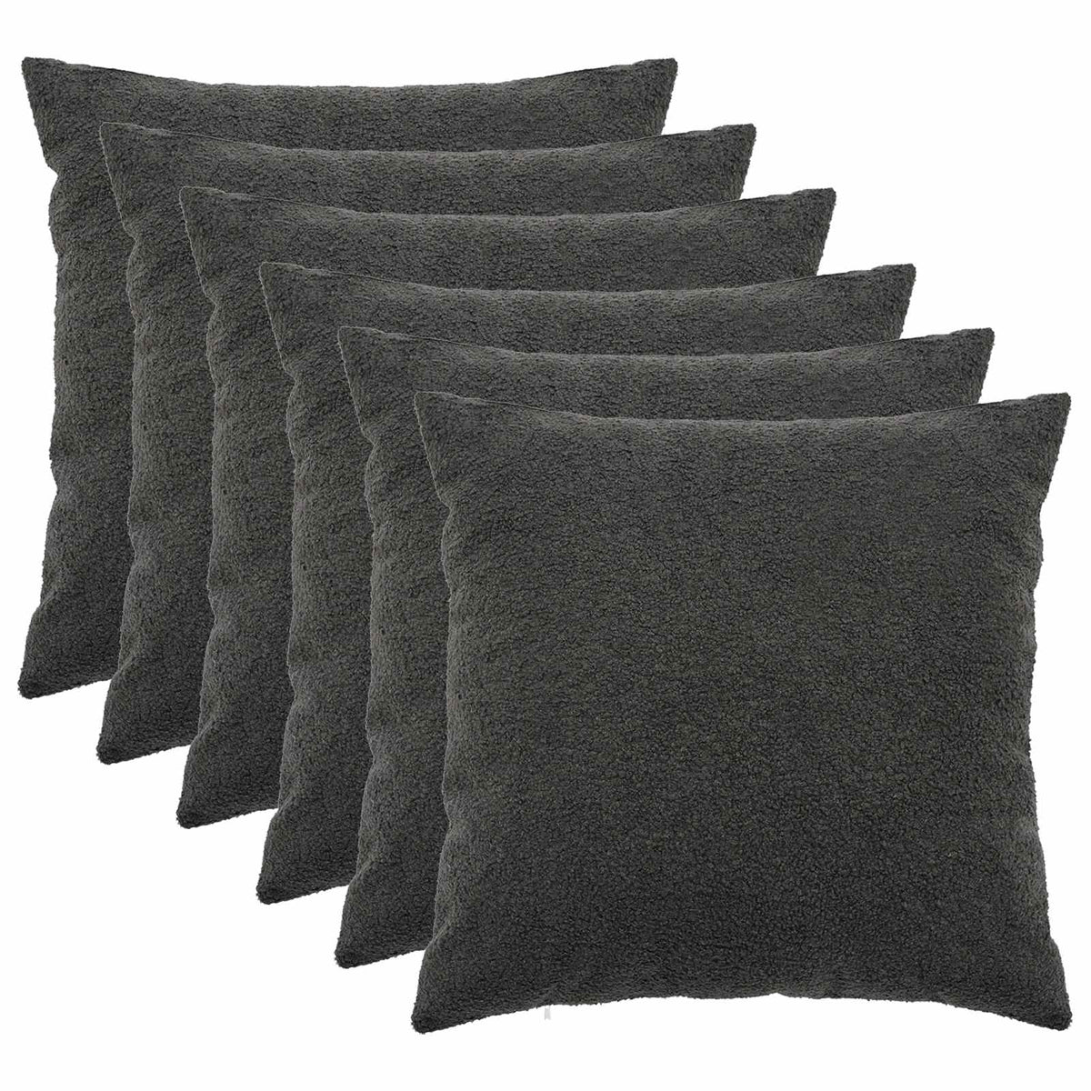 vidaXL Poszewka na poduszkę 6 pcs HEERLEN ciemnoszary 80 x 80 cm