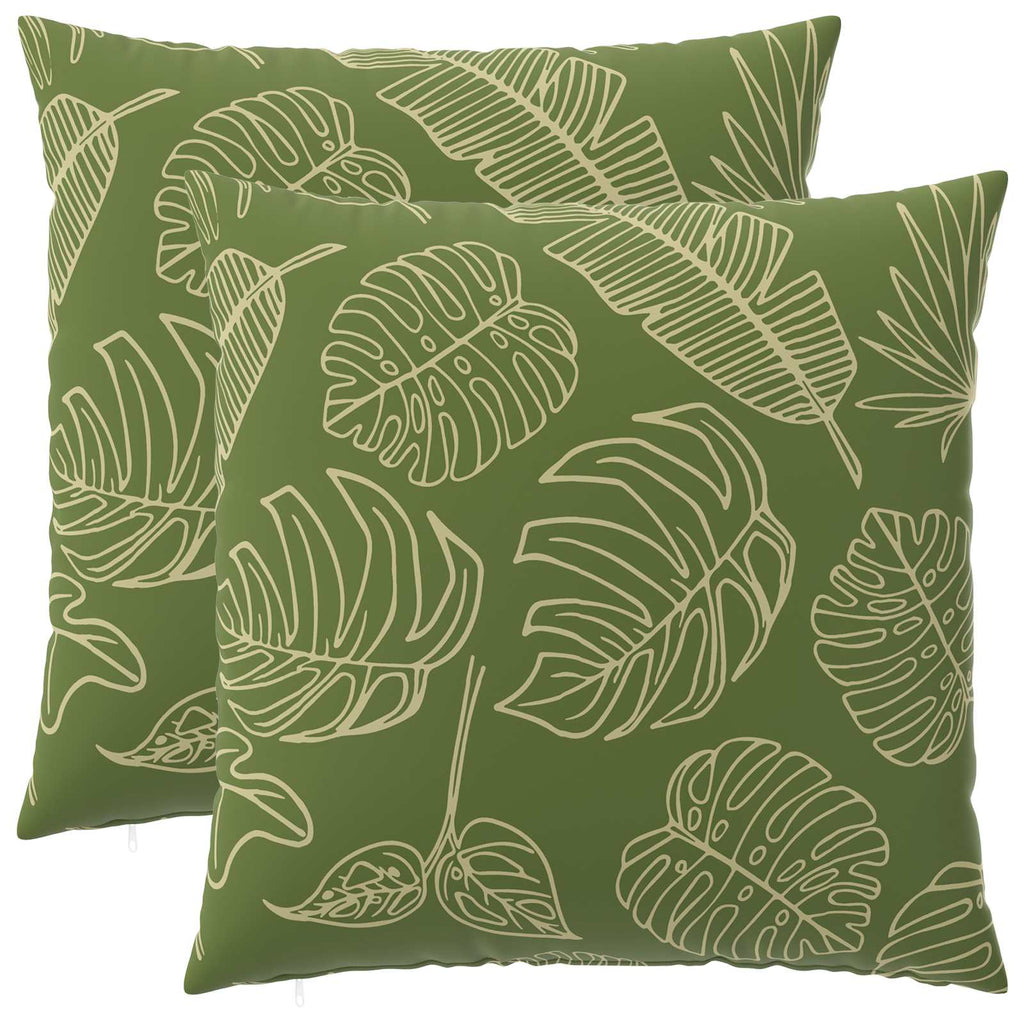vidaXL Poszewka na poduszkę 2 pcs HEERLEN Wzór liścia 80 x 80 cm