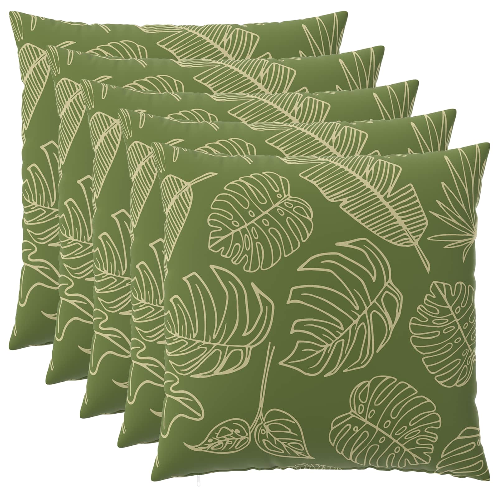vidaXL Poszewka na poduszkę 6 pcs HEERLEN Wzór liścia 80 x 80 cm