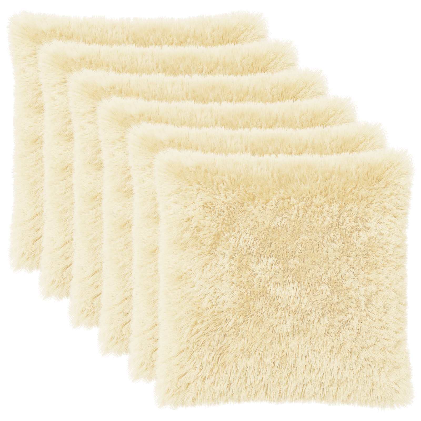 vidaXL Poszewka na poduszkę 6 pcs HEERLEN kremowy 80 x 80 cm Fleece PV