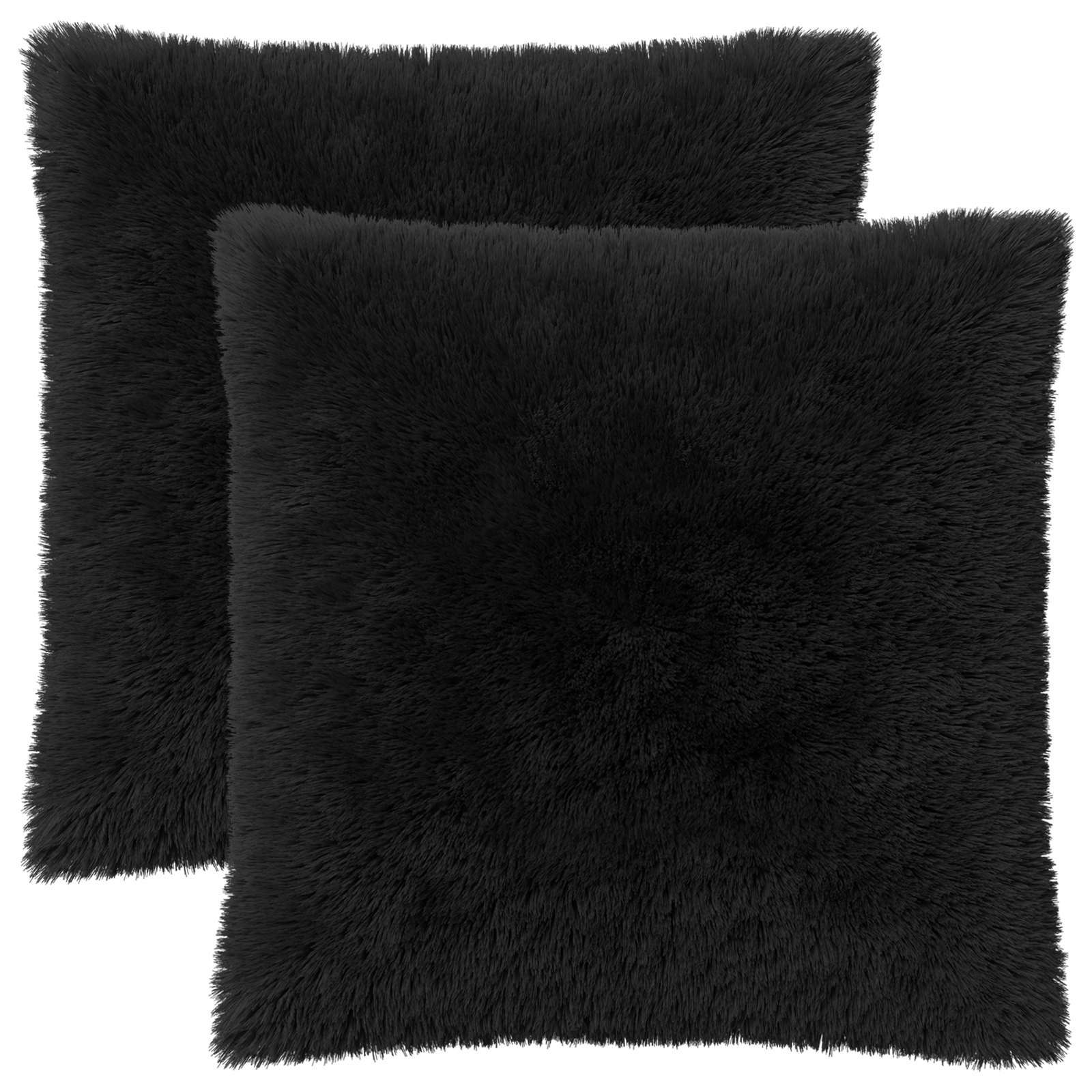 vidaXL Poszewka na poduszkę 2 pcs HEERLEN Czarny 80 x 80 cm Fleece PV