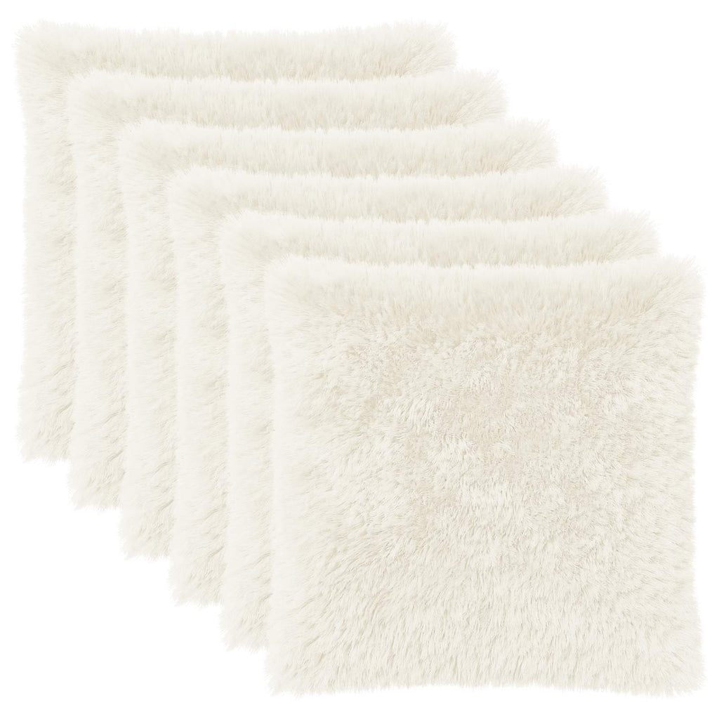 vidaXL Poszewka na poduszkę 6 pcs HEERLEN Biały 80 x 80 cm Fleece PV