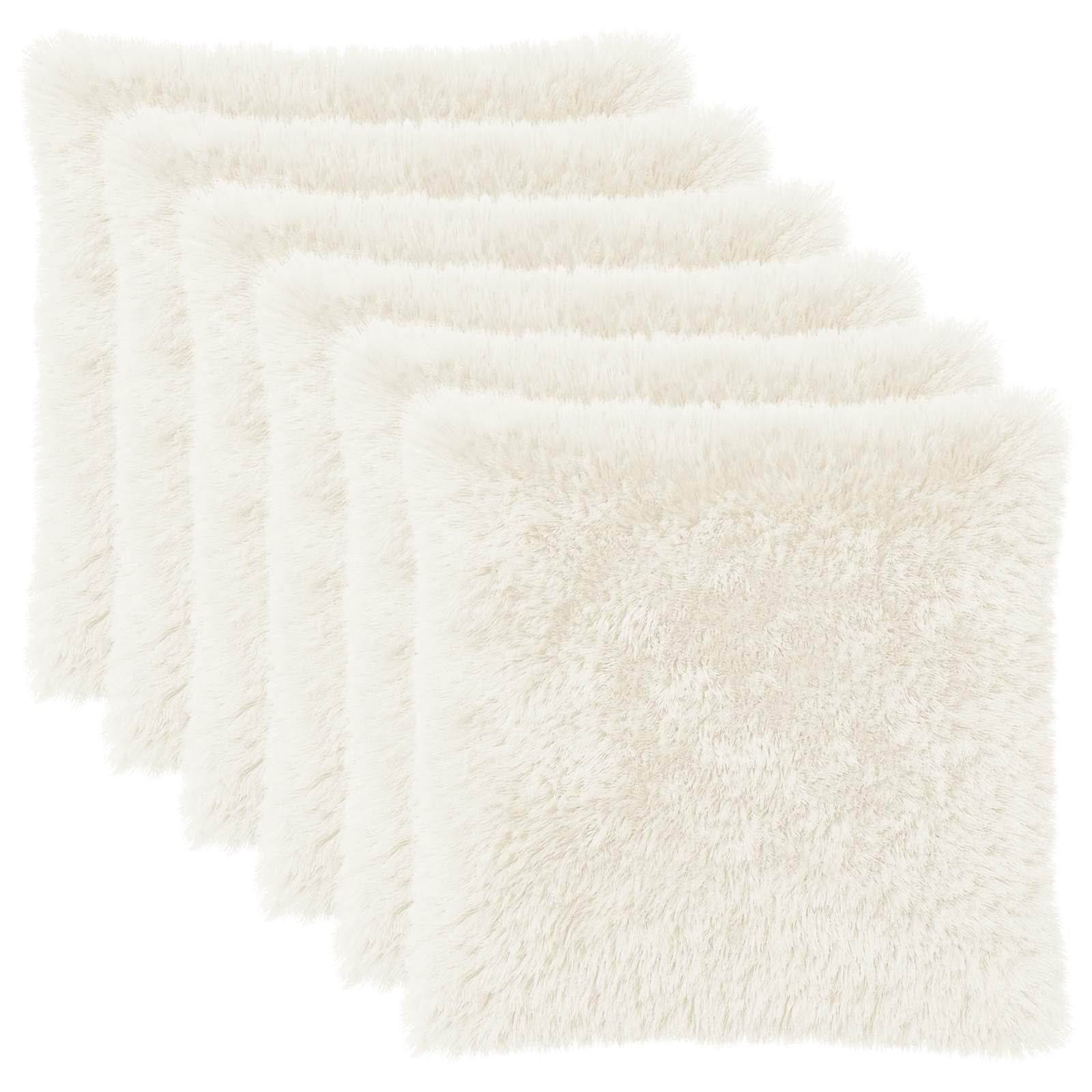 vidaXL Poszewka na poduszkę 6 pcs HEERLEN Biały 80 x 80 cm Fleece PV