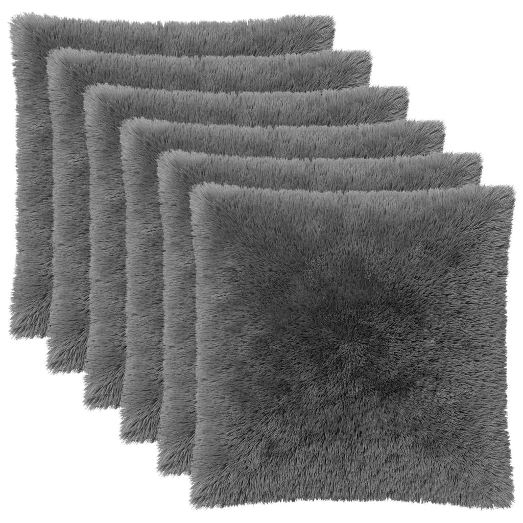 vidaXL Poszewka na poduszkę 6 pcs HEERLEN jasnoszary 80 x 80 cm