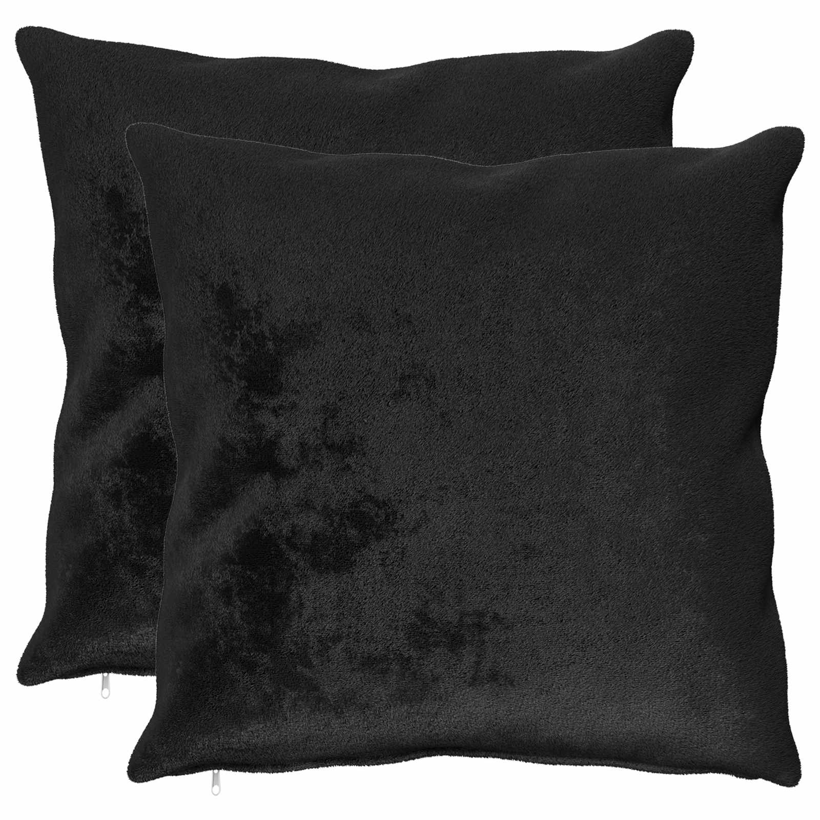 vidaXL Poszewka na poduszkę 2 pcs HEERLEN Czarny 80 x 80 cm Flanela