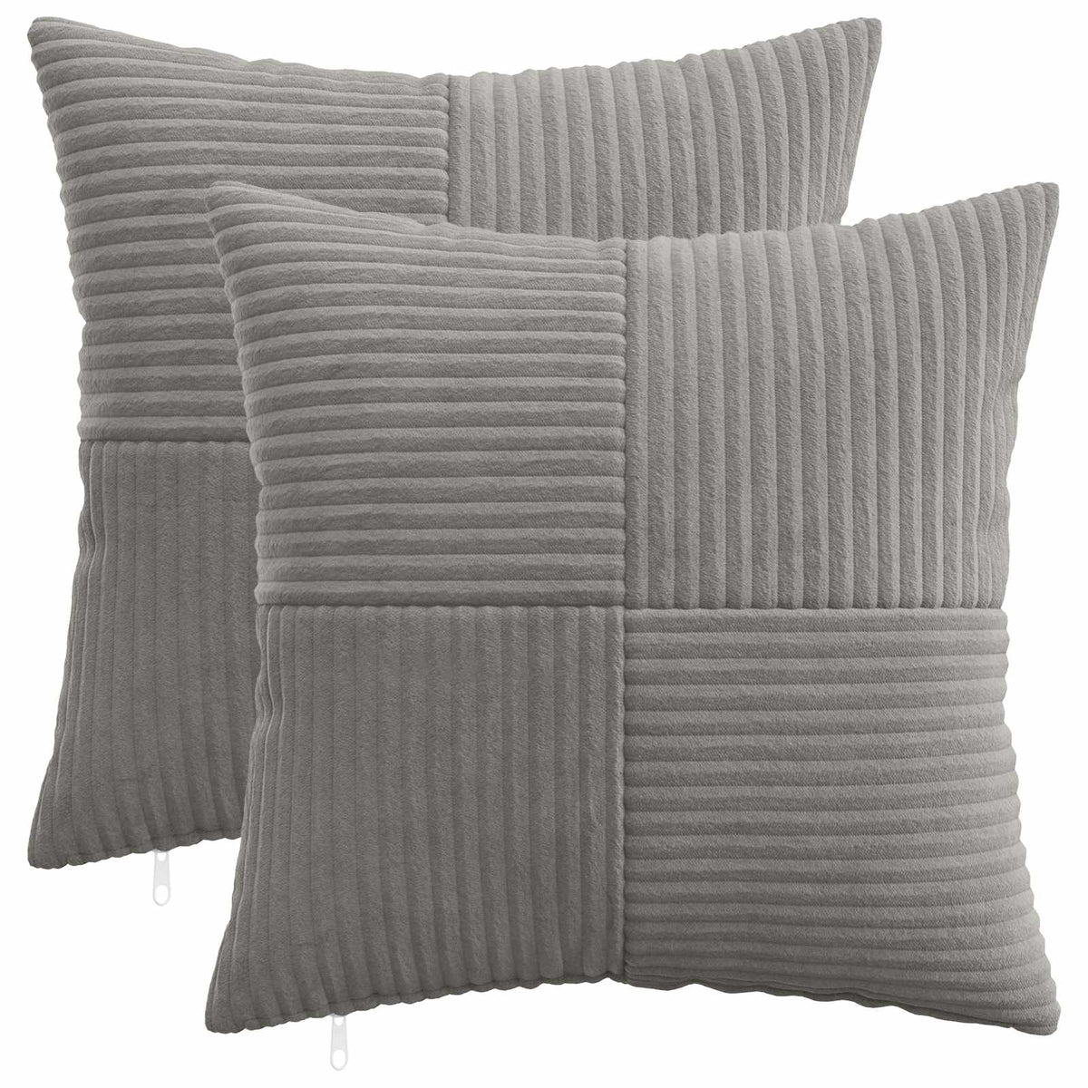 vidaXL Poszewka na poduszkę 2 pcs ALMELO jasnoszary 30 x 30 cm sztruks