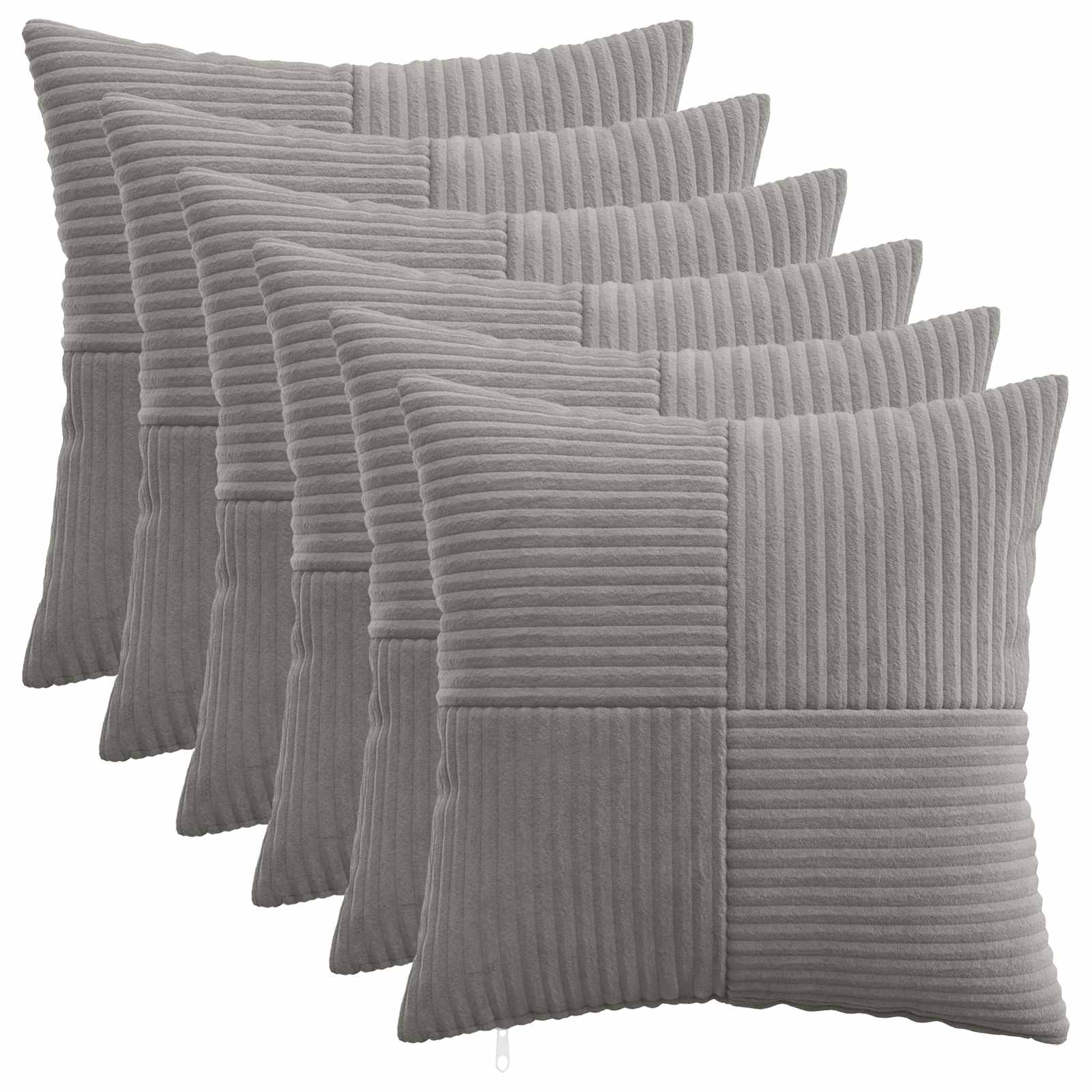 vidaXL Poszewka na poduszkę 6 pcs ALMELO jasnoszary 30 x 30 cm sztruks