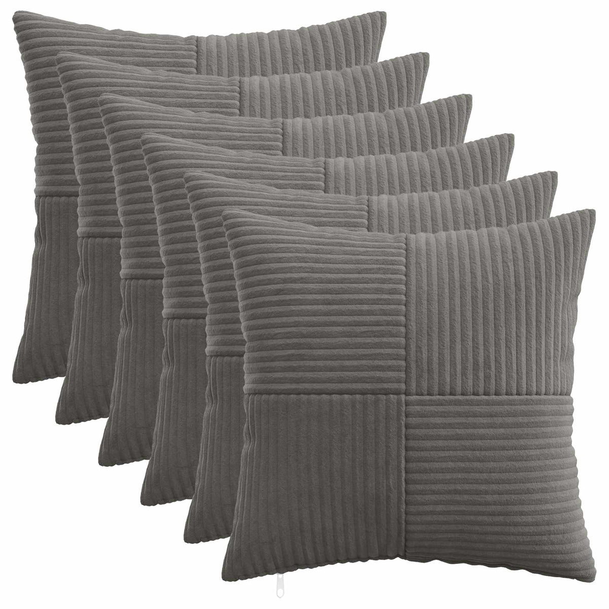 vidaXL Poszewka na poduszkę 6 pcs ALMELO ciemnoszary 30 x 30 cm