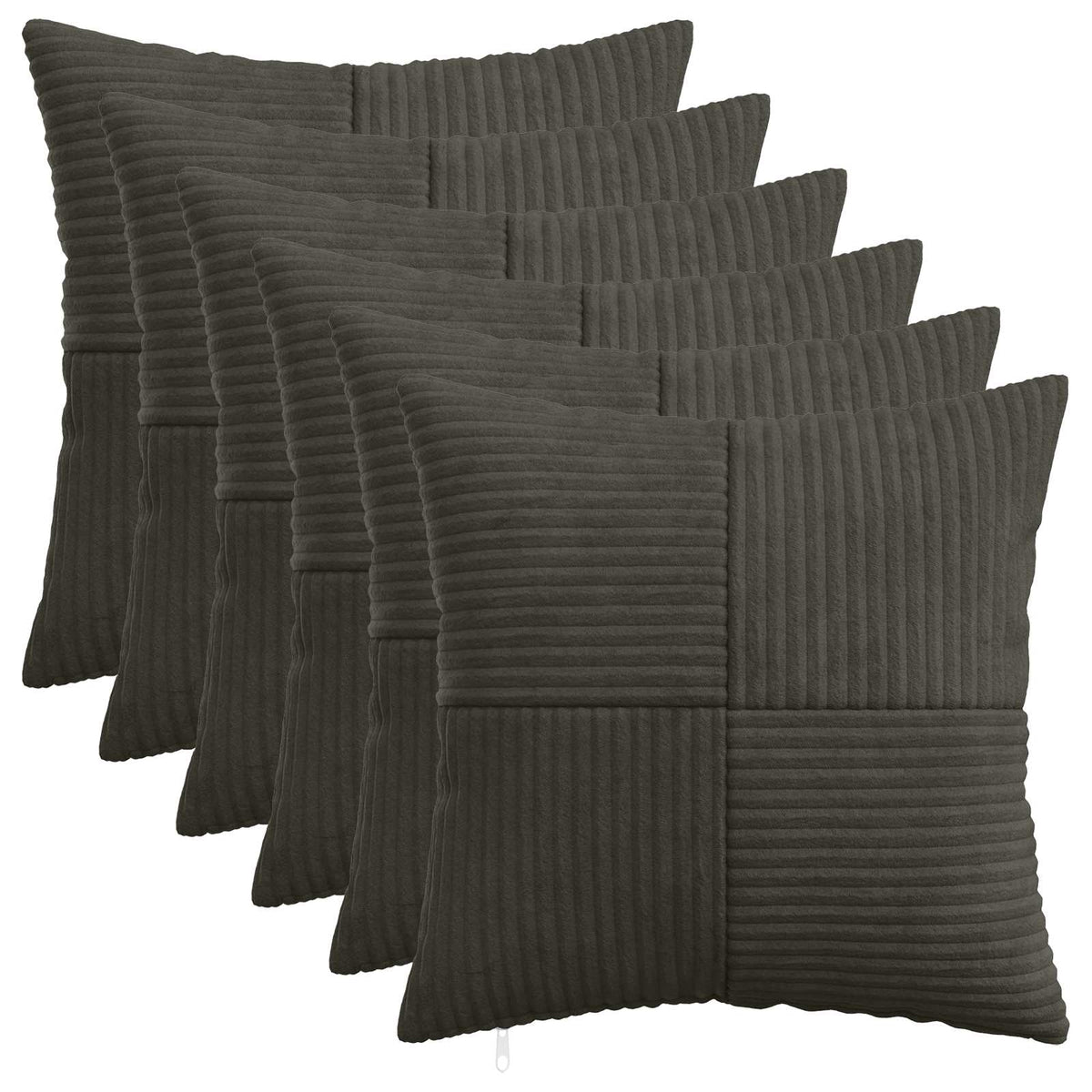 vidaXL Poszewka na poduszkę 6 pcs ALMELO antracytowy 30 x 30 cm