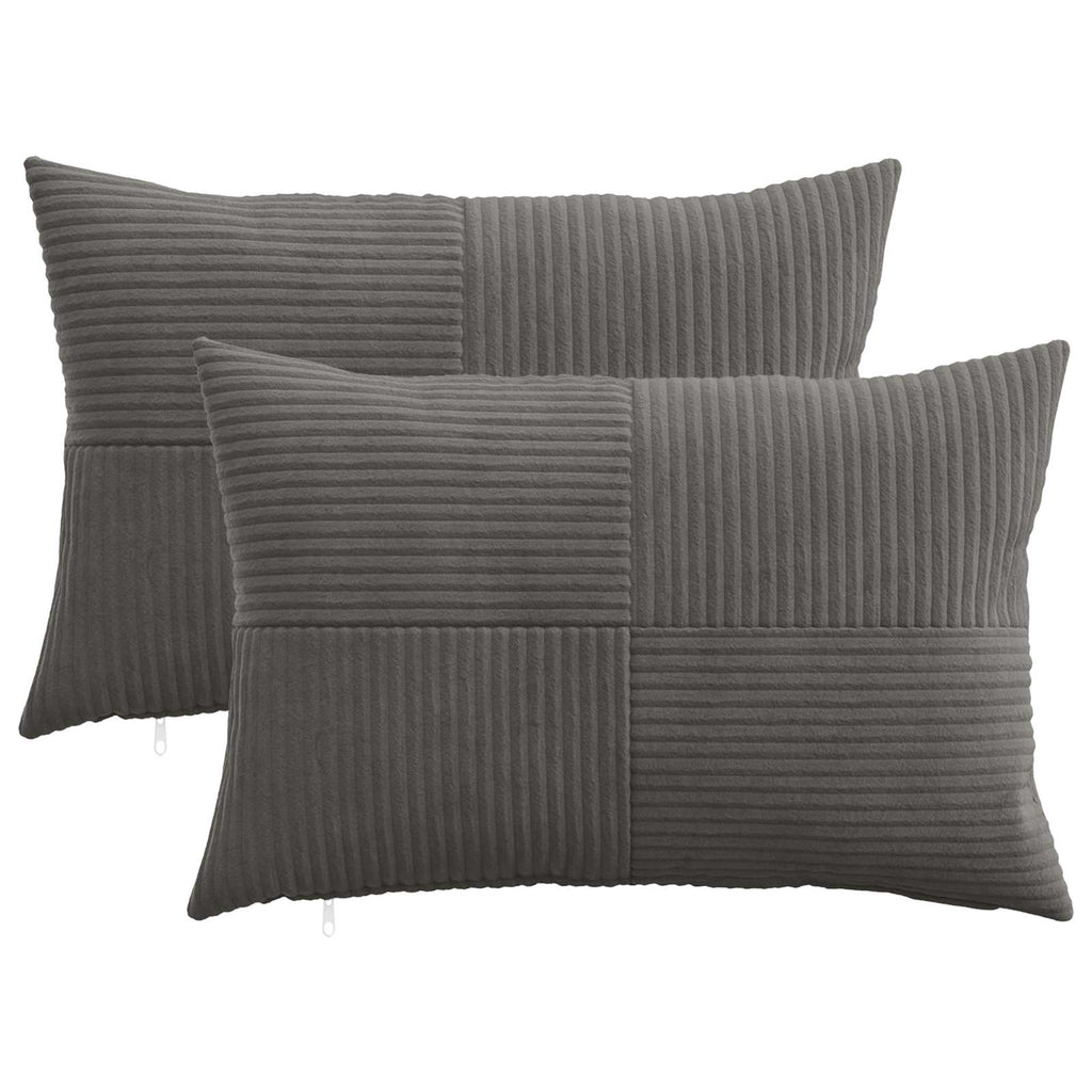 vidaXL Poszewka na poduszkę 2 pcs ALMELO ciemnoszary 30 x 50 cm