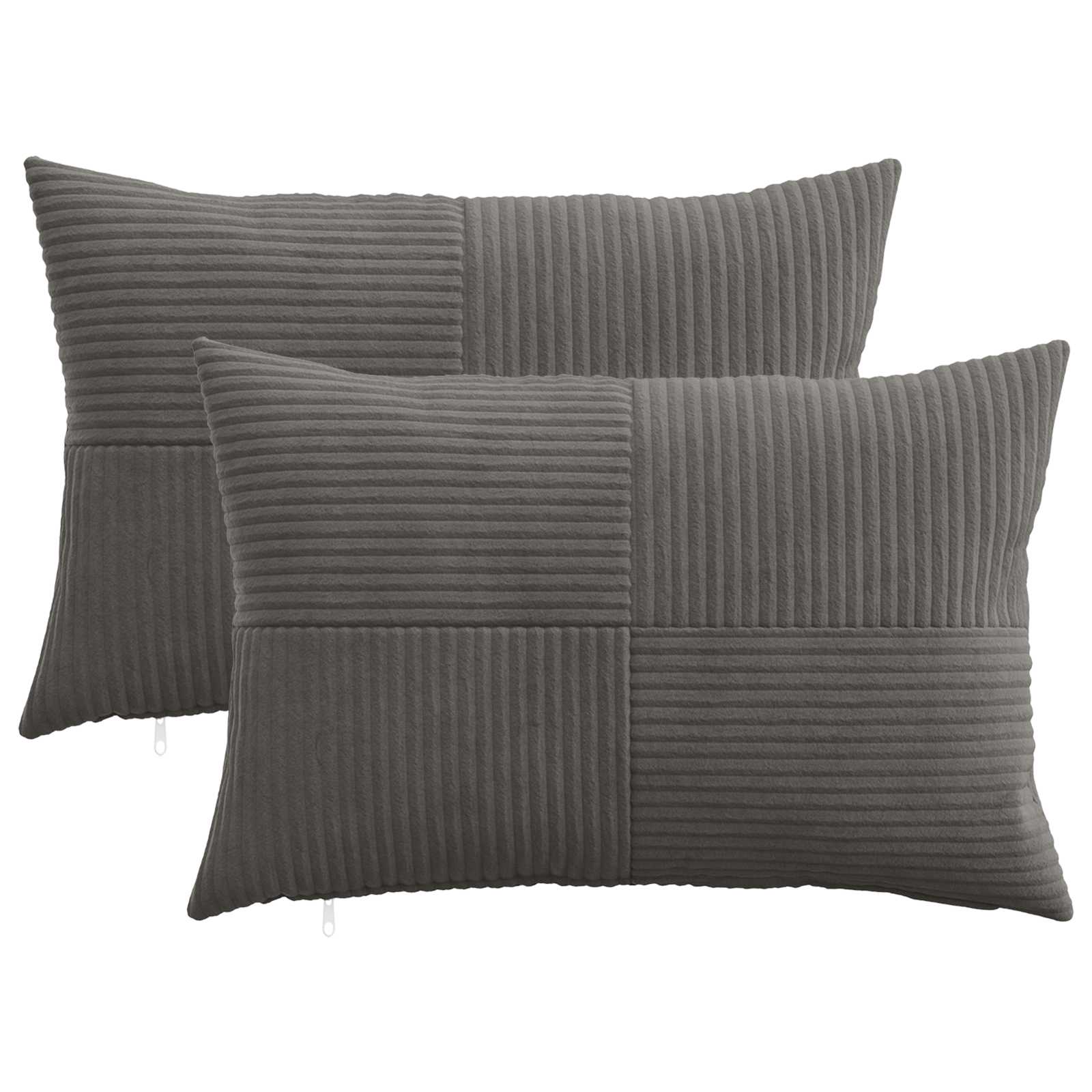 vidaXL Poszewka na poduszkę 2 pcs ALMELO ciemnoszary 30 x 50 cm