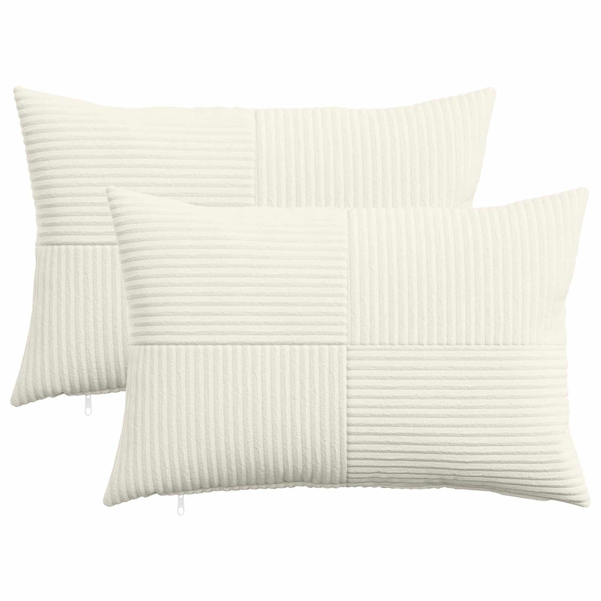 vidaXL Poszewka na poduszkę 2 pcs ALMELO kremowy 30 x 50 cm sztruks