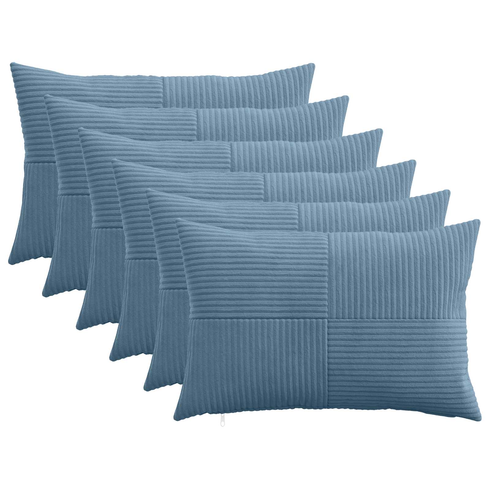 vidaXL Poszewka na poduszkę 6 pcs ALMELO niebieski 30 x 50 cm sztruks