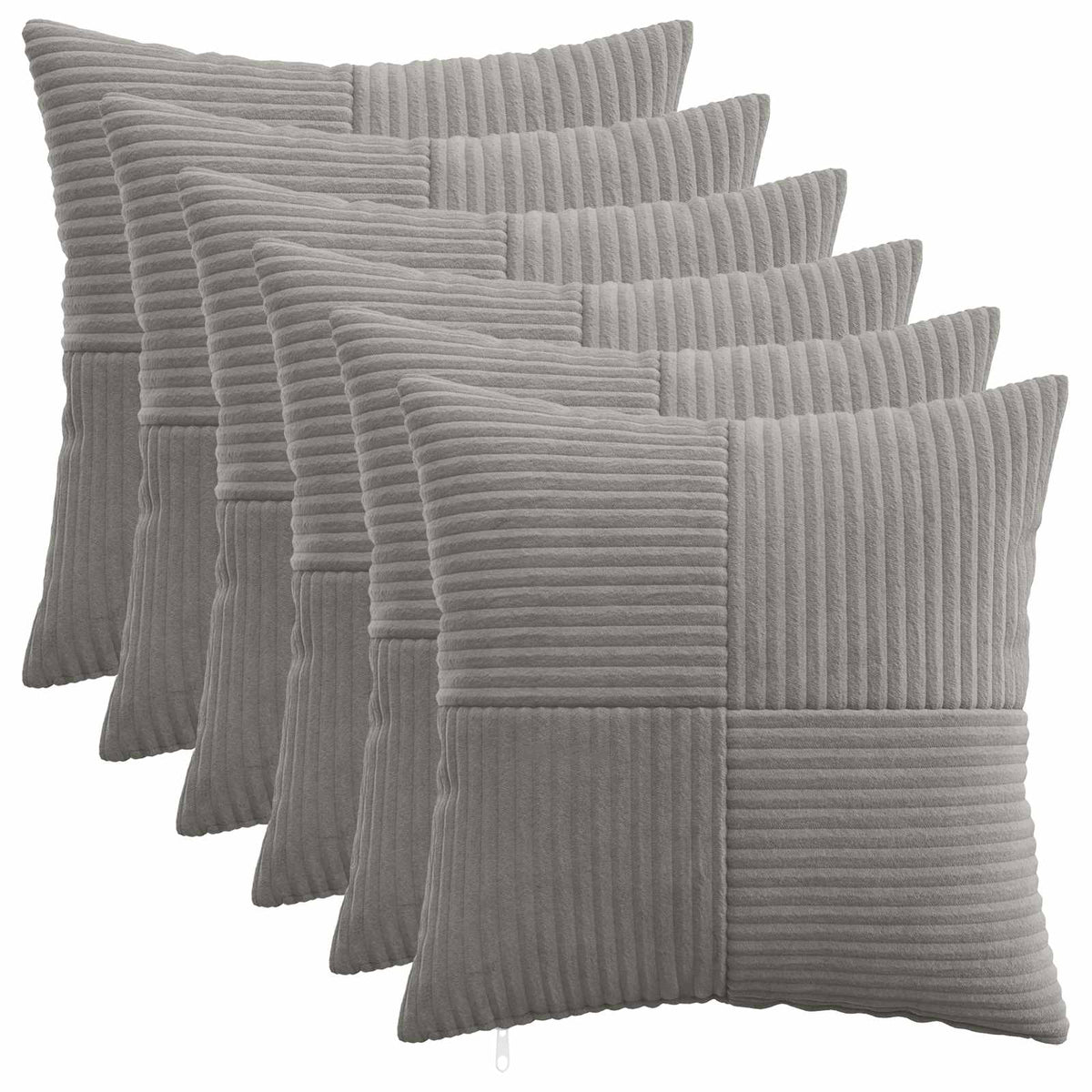 vidaXL Poszewka na poduszkę 6 pcs ALMELO jasnoszary 35 x 35 cm sztruks