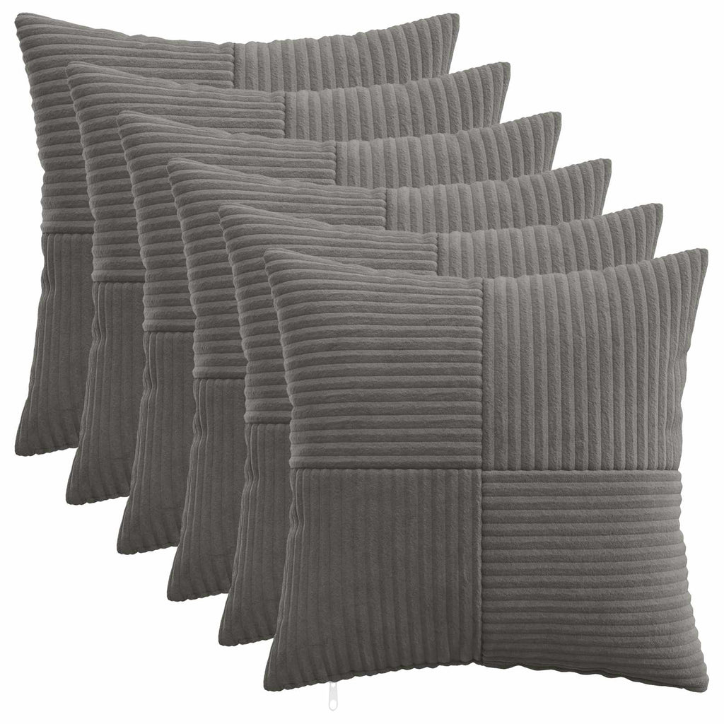 vidaXL Poszewka na poduszkę 6 pcs ALMELO ciemnoszary 35 x 35 cm