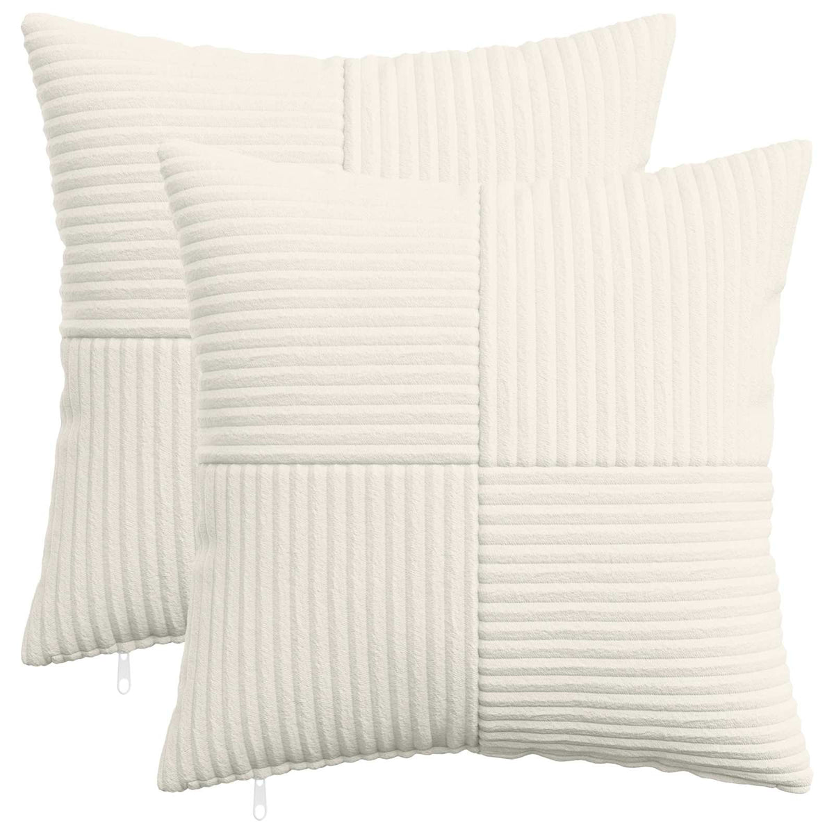vidaXL Poszewka na poduszkę 2 pcs ALMELO kremowy 35 x 35 cm sztruks