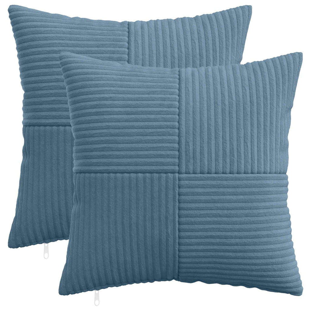 vidaXL Poszewka na poduszkę 2 pcs ALMELO niebieski 35 x 35 cm sztruks