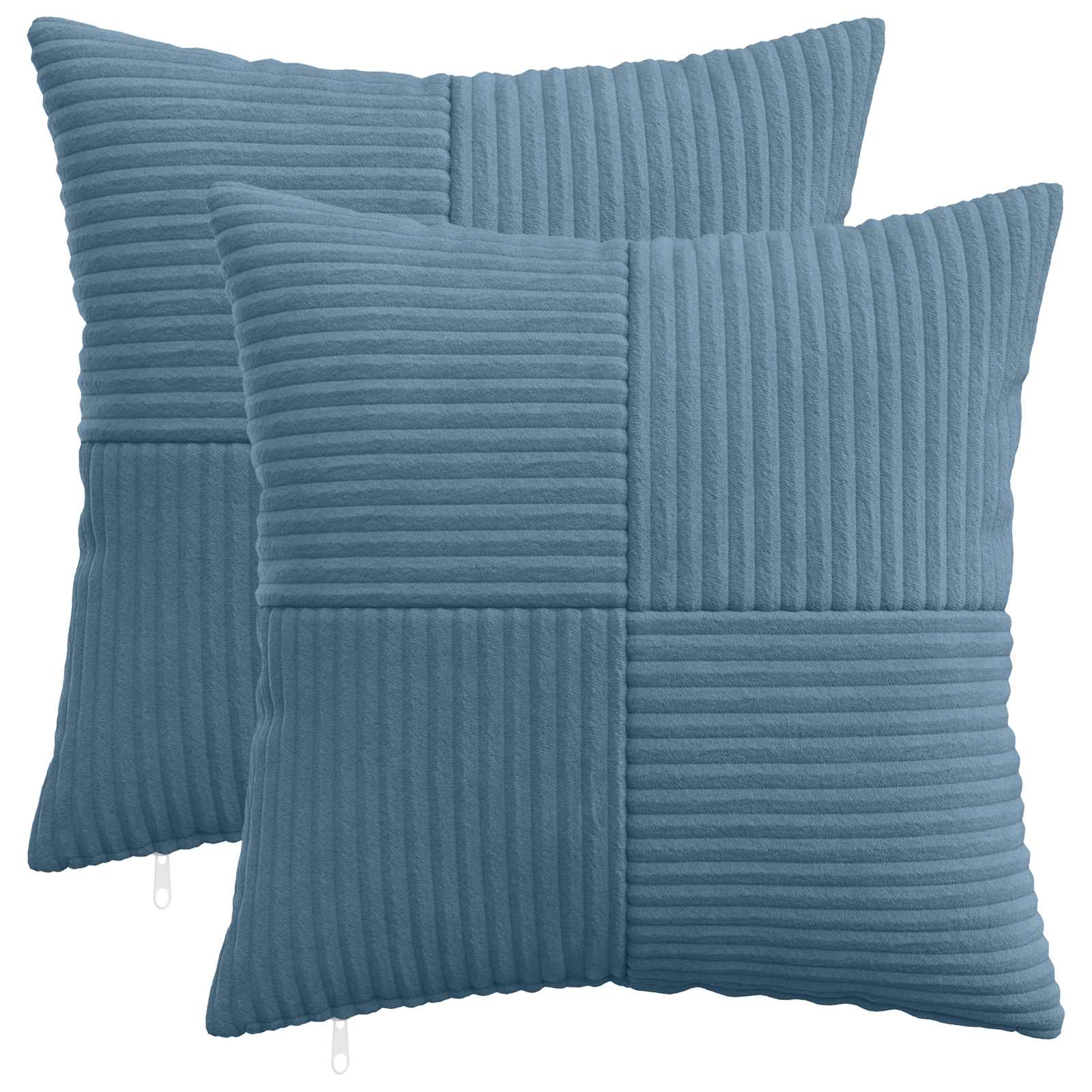 vidaXL Poszewka na poduszkę 2 pcs ALMELO niebieski 35 x 35 cm sztruks