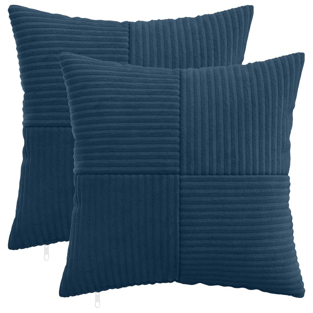 vidaXL Poszewka na poduszkę 2 pcs ALMELO Granatowy 35 x 35 cm sztruks