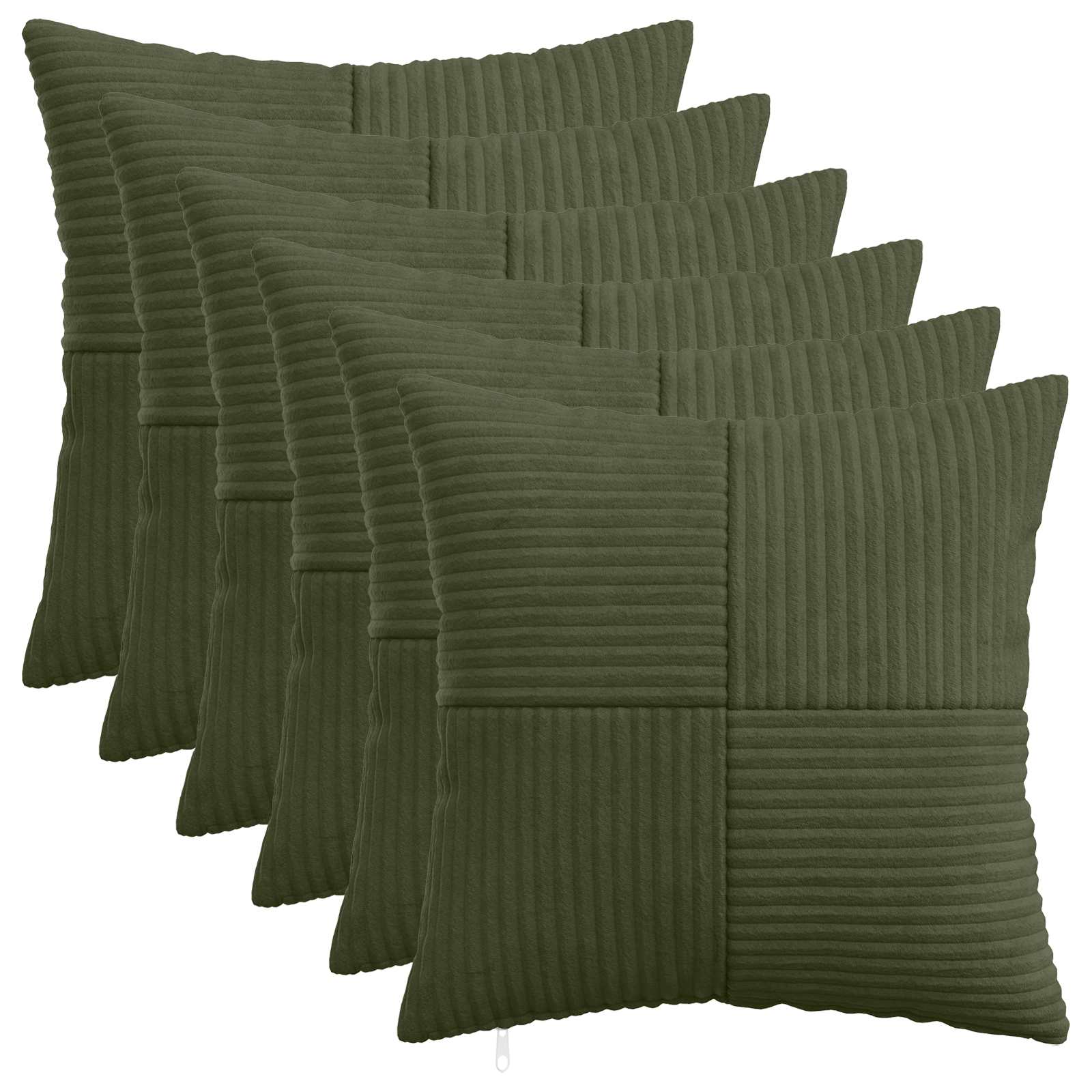 vidaXL Poszewka na poduszkę 6 pcs ALMELO zielony 35 x 35 cm sztruks