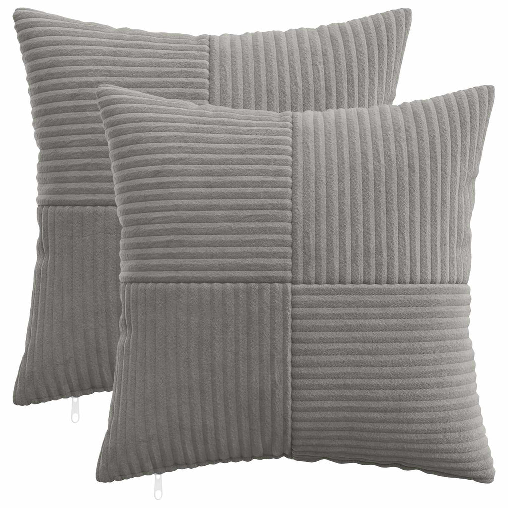 vidaXL Poszewka na poduszkę 2 pcs ALMELO jasnoszary 40 x 40 cm sztruks