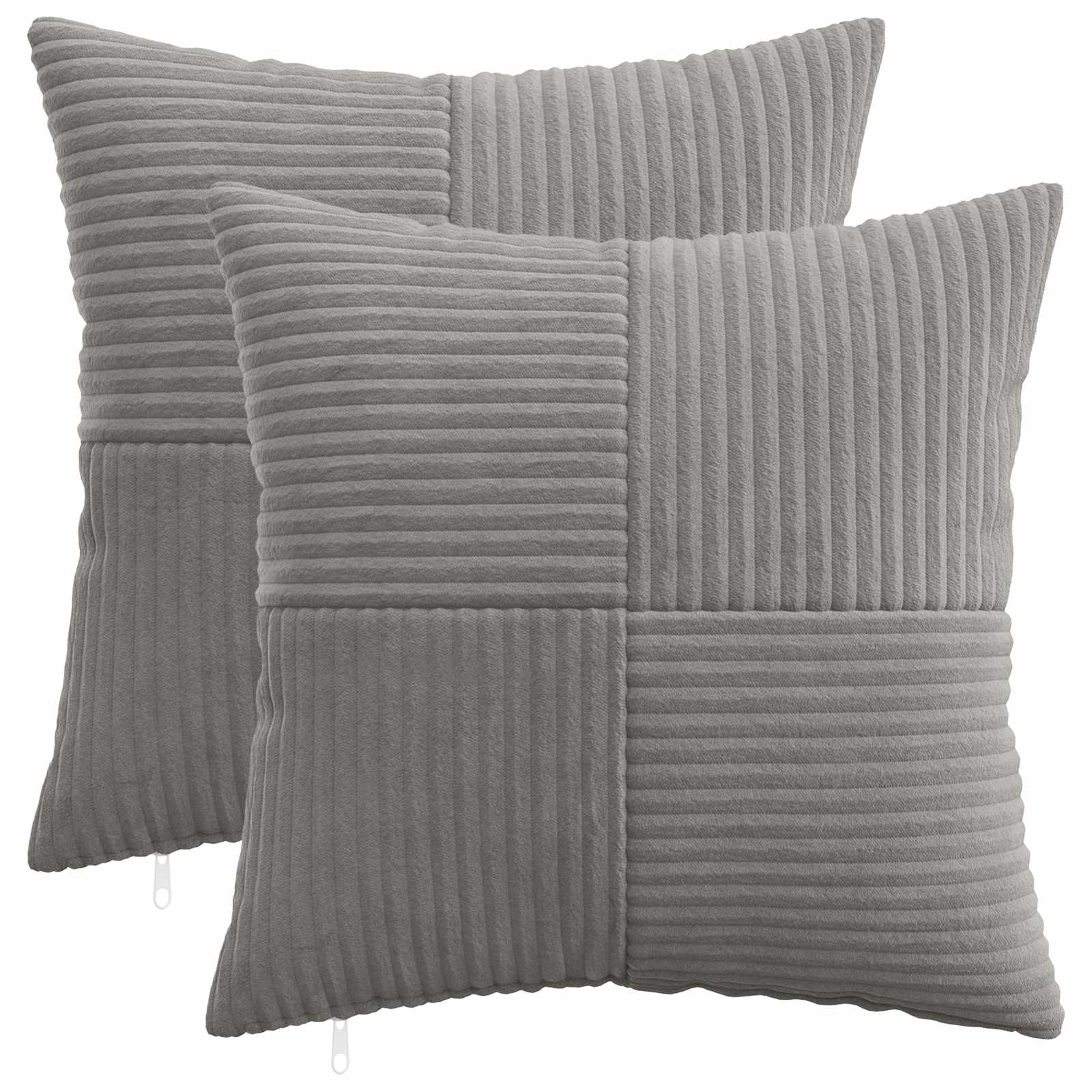 vidaXL Poszewka na poduszkę 2 pcs ALMELO jasnoszary 40 x 40 cm sztruks
