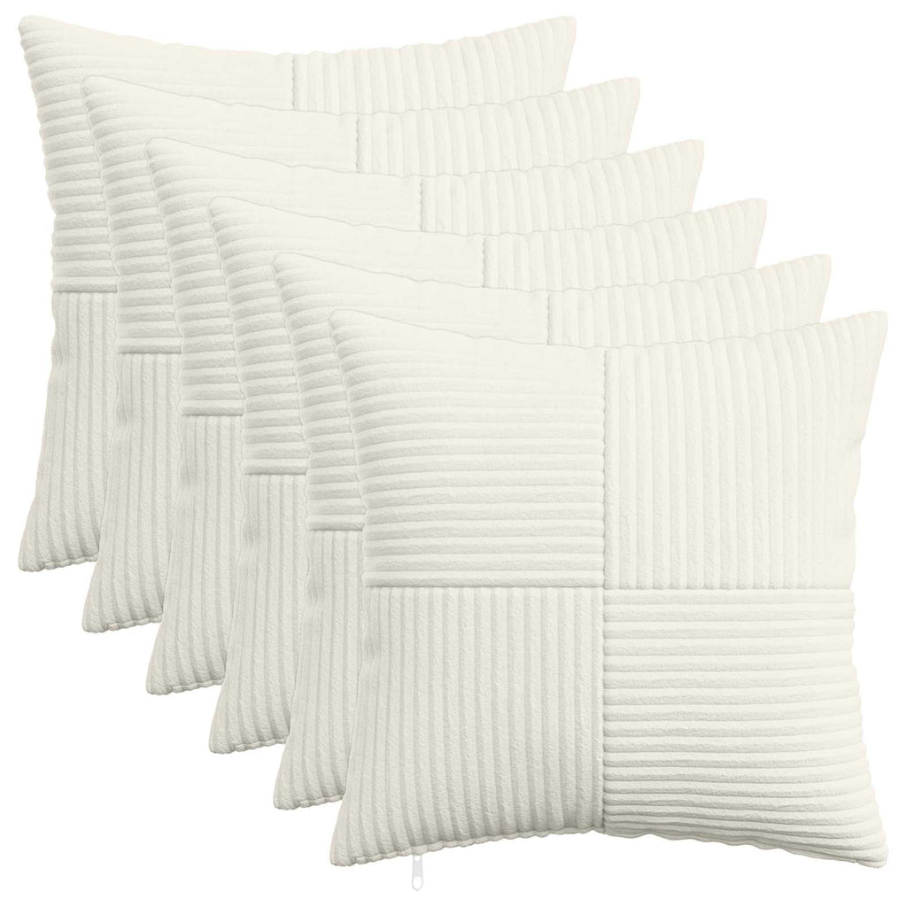 vidaXL Poszewka na poduszkę 6 pcs ALMELO kremowy 40 x 40 cm sztruks
