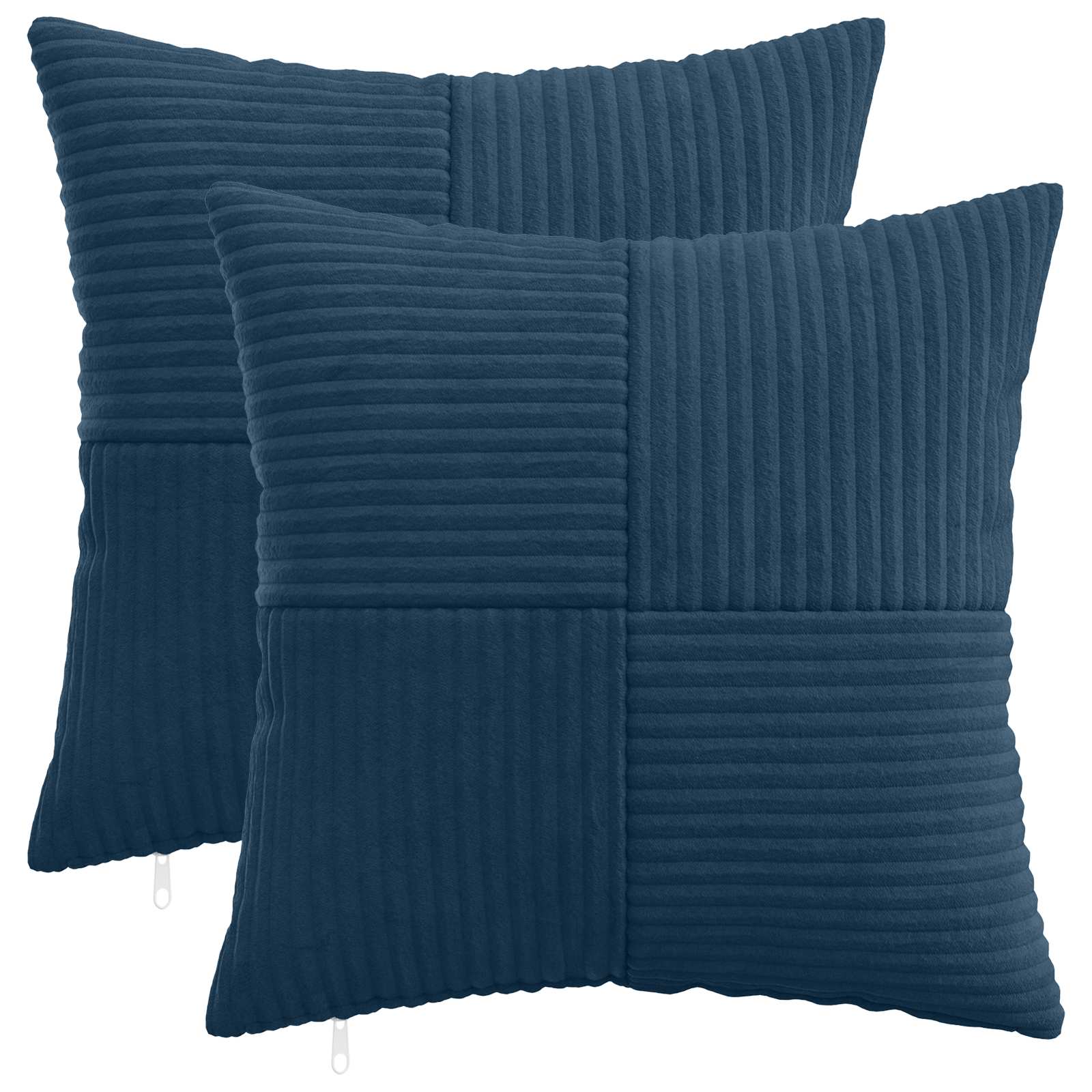 vidaXL Poszewka na poduszkę 2 pcs ALMELO Granatowy 40 x 40 cm sztruks