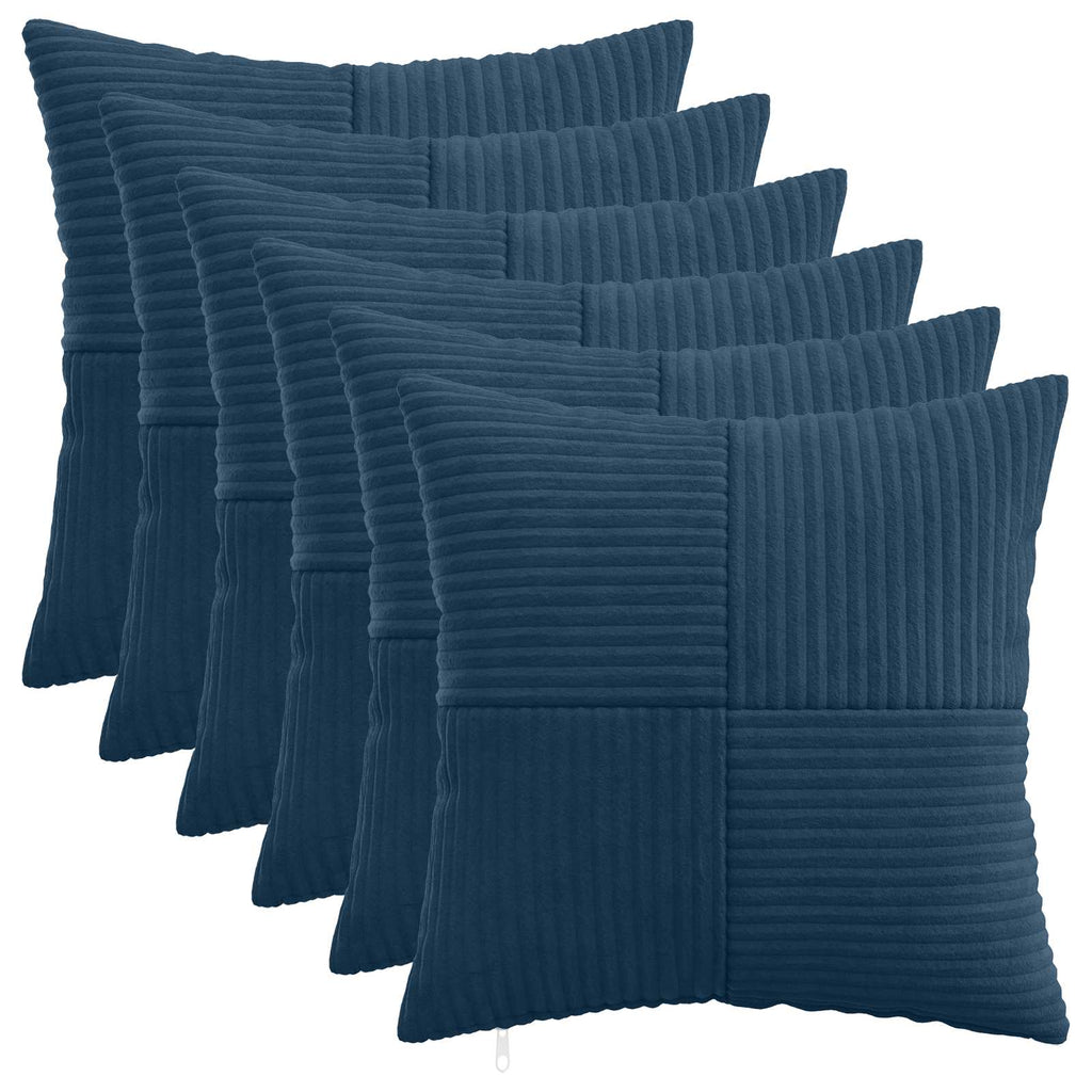vidaXL Poszewka na poduszkę 6 pcs ALMELO Granatowy 40 x 40 cm sztruks