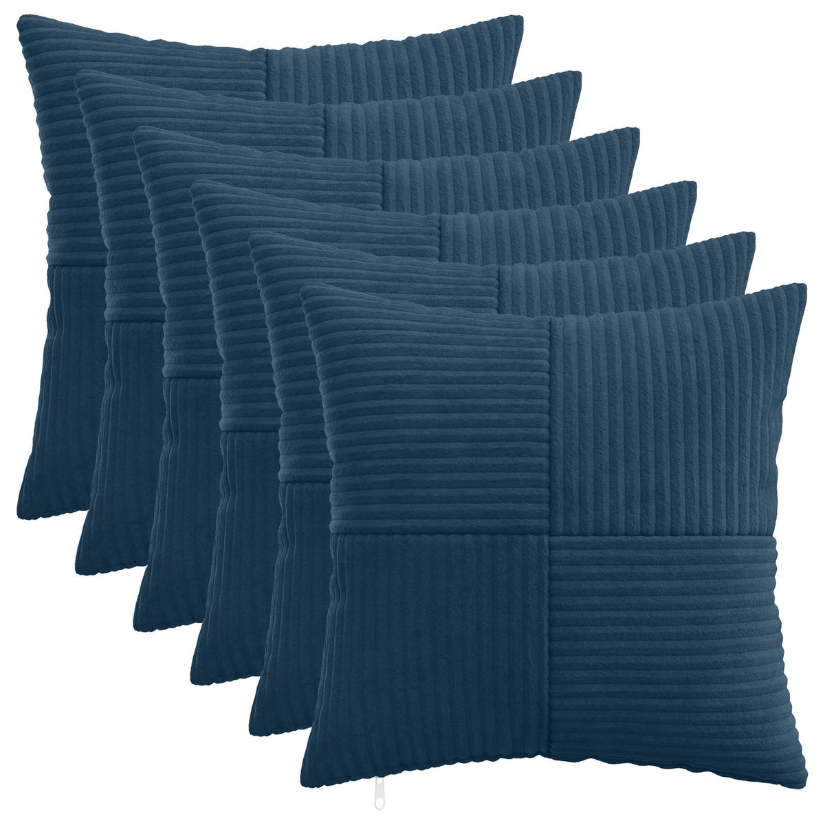 vidaXL Poszewka na poduszkę 6 pcs ALMELO Granatowy 40 x 40 cm sztruks