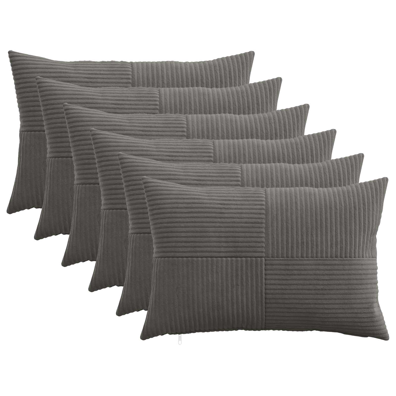 vidaXL Poszewka na poduszkę 6 pcs ALMELO ciemnoszary 40 x 60 cm