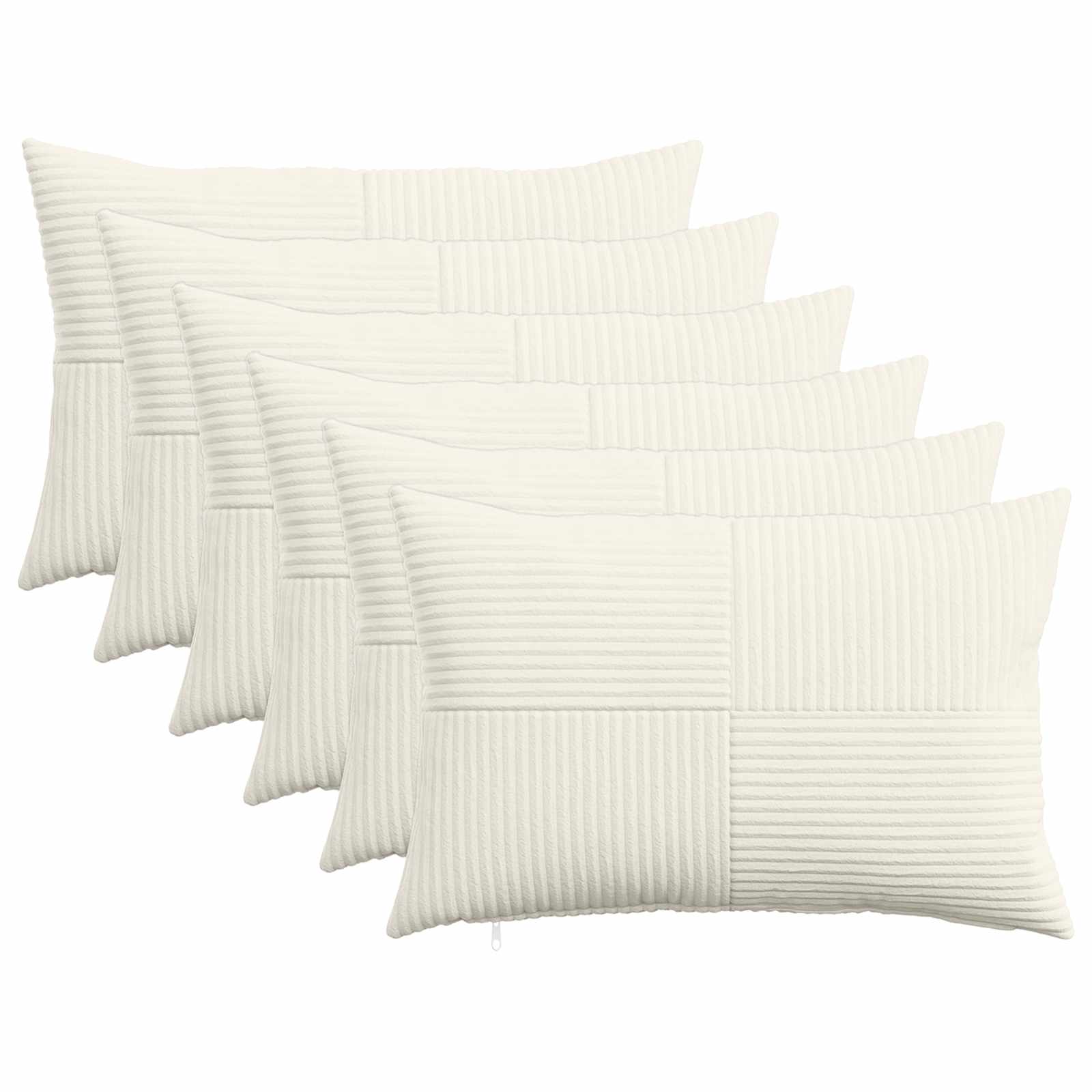 vidaXL Poszewka na poduszkę 6 pcs ALMELO kremowy 40 x 60 cm sztruks